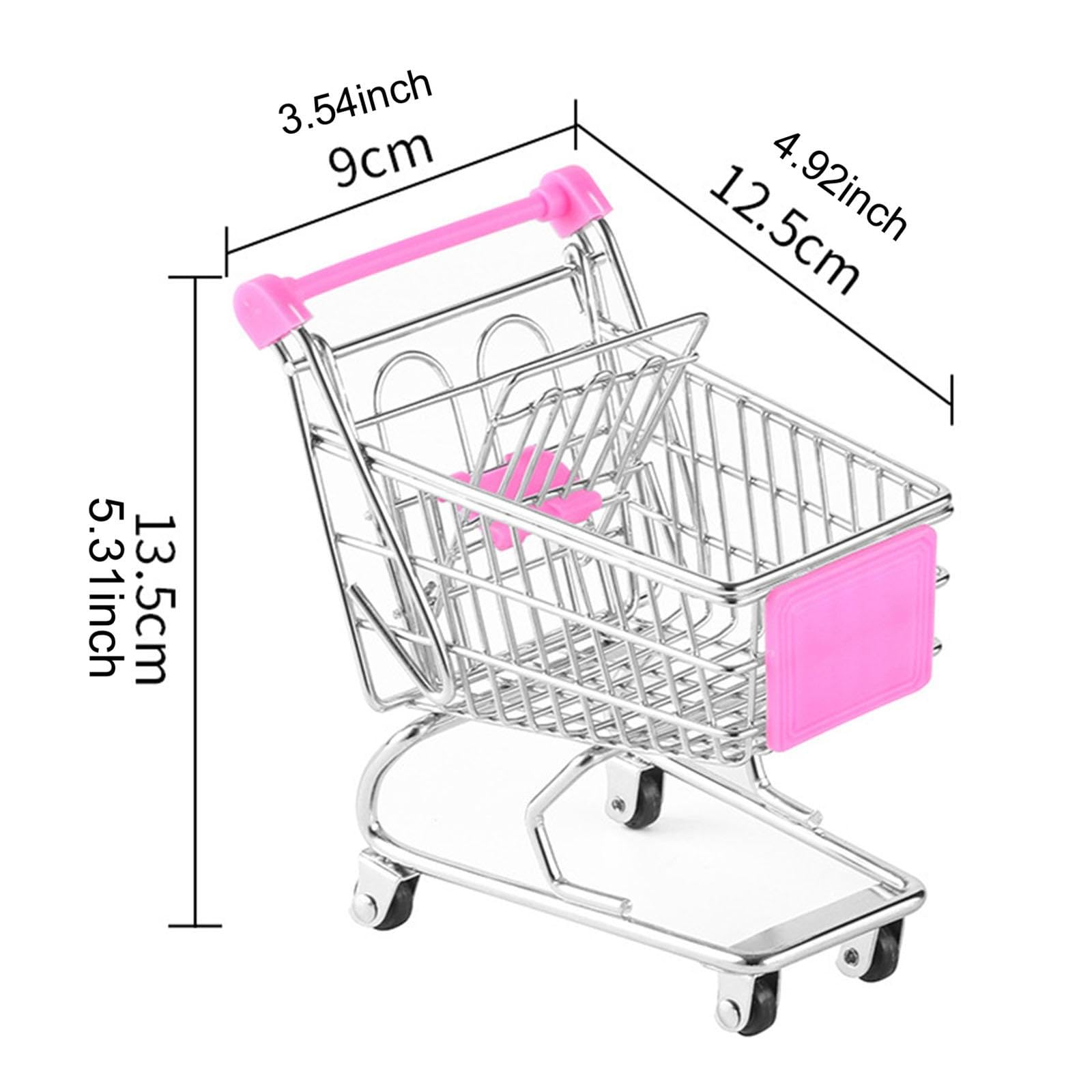 Kids Mini Shopping Cart Toy for Pretend Play & Storage - Rose Red | Fun Role-Playing Game for Toddlers, Grocery Store Pretend Play, Toy Organizer for Playroom