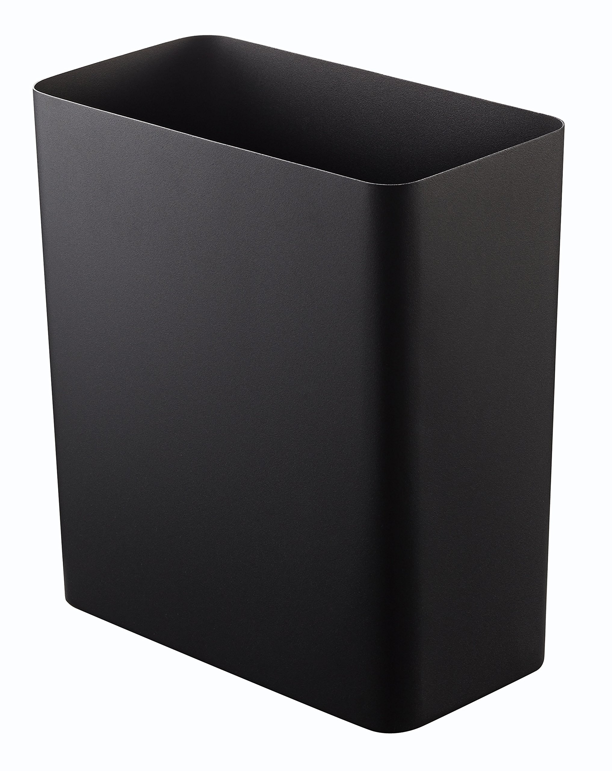 Yamazaki Home 2916 Tower Square Trash Can - 13L/3.4 Gallon Stainless Steel Step Trash Bin with Lid, Black - Perfect for Kitchen, Office, Bathroom & Home Decor