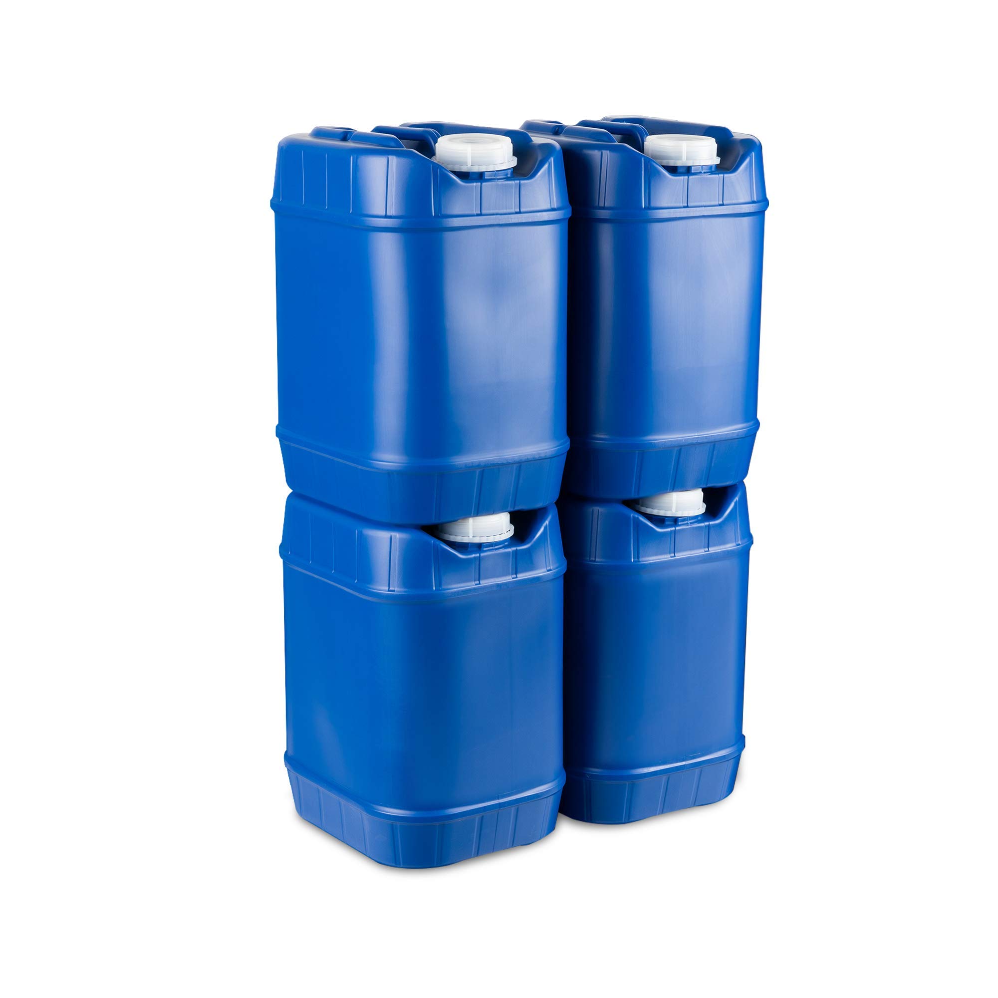 Saratoga Farms 5-Gallon Stackable Water Storage Containers - BPA Free Emergency Water Storage for Camping, Hiking, Disaster Preparedness & Survival Kits (Set of 4, Total 20 Gallons) - Perfect for Outdoor Adventures, Emergency Preparedness & Home Storage