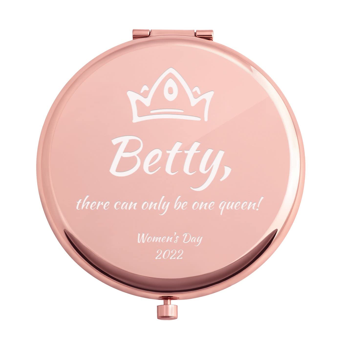 Personalized Rose Gold Compact Mirror for Women - Custom Cosmetic Mirror with Crown Design - Elegant Gift for Birthday, Anniversary & Special Occasions - Perfect Makeup Accessory for Travel & Daily Use