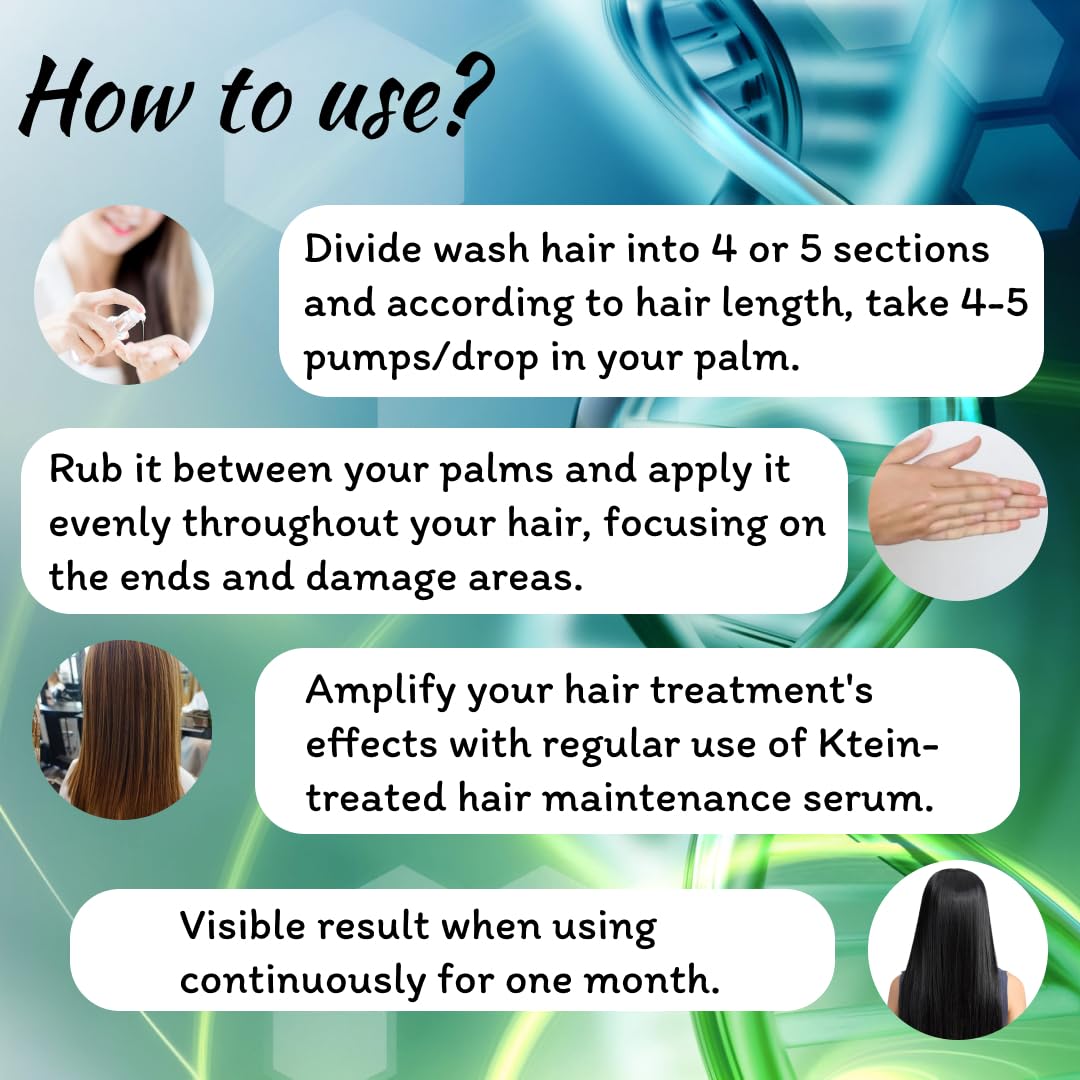 Ktein 100% Plant-Based Hair Growth Serum for Thicker, Stronger Hair - Vegan & Cruelty-Free Hair Treatment for Damaged Hair Repair & Scalp Nourishment - Perfect for Daily Use at Home or Salon
