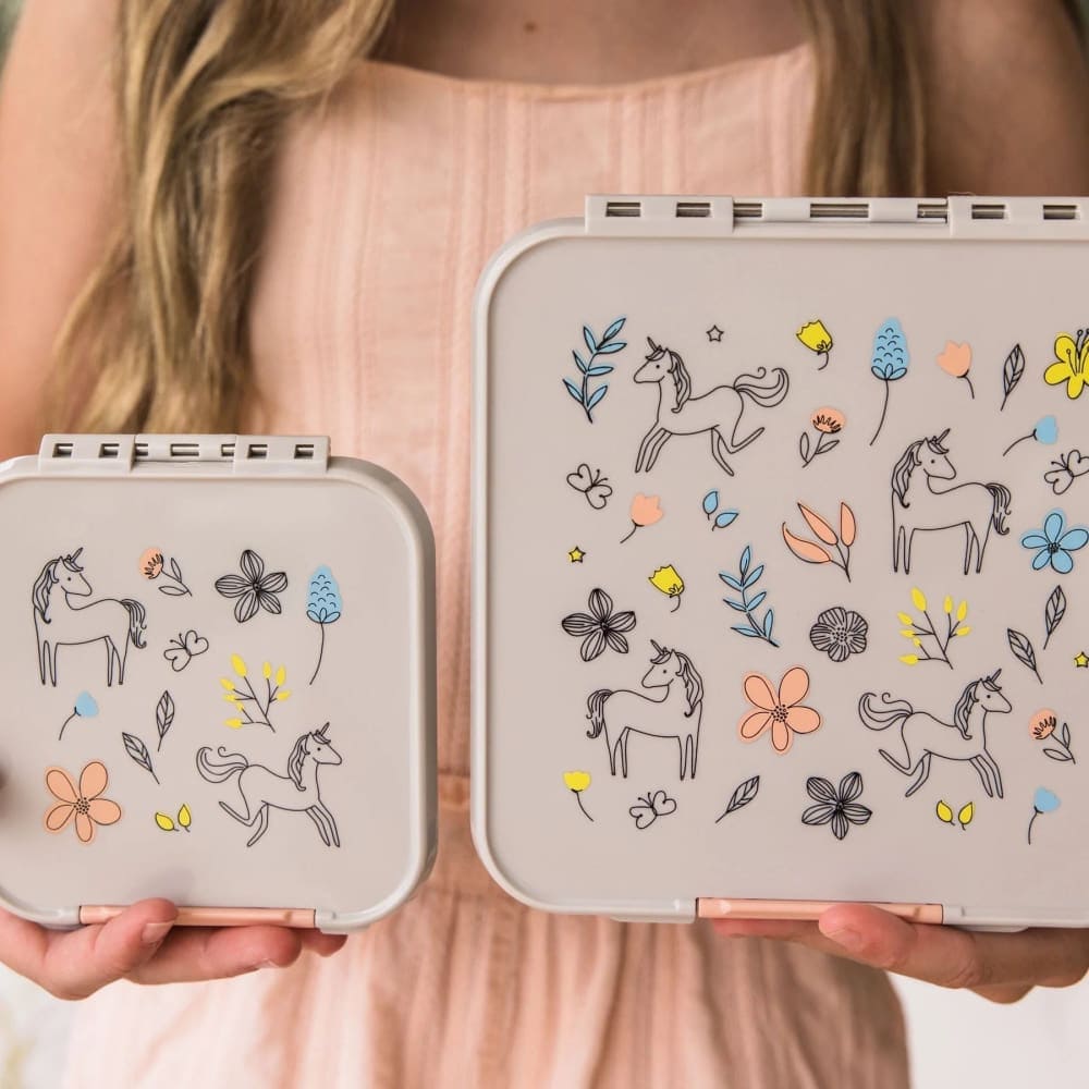 Unicorn Leakproof Bento Box for Kids - 2 Compartment Snack Container for School Lunches, Picnics & Travel