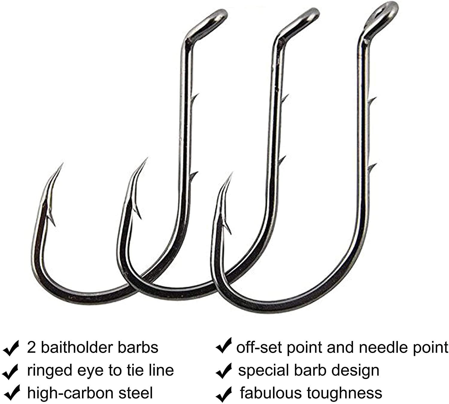 220pcs Octopus Fishing Hooks with Bait Holder - Saltwater & Freshwater Jigging