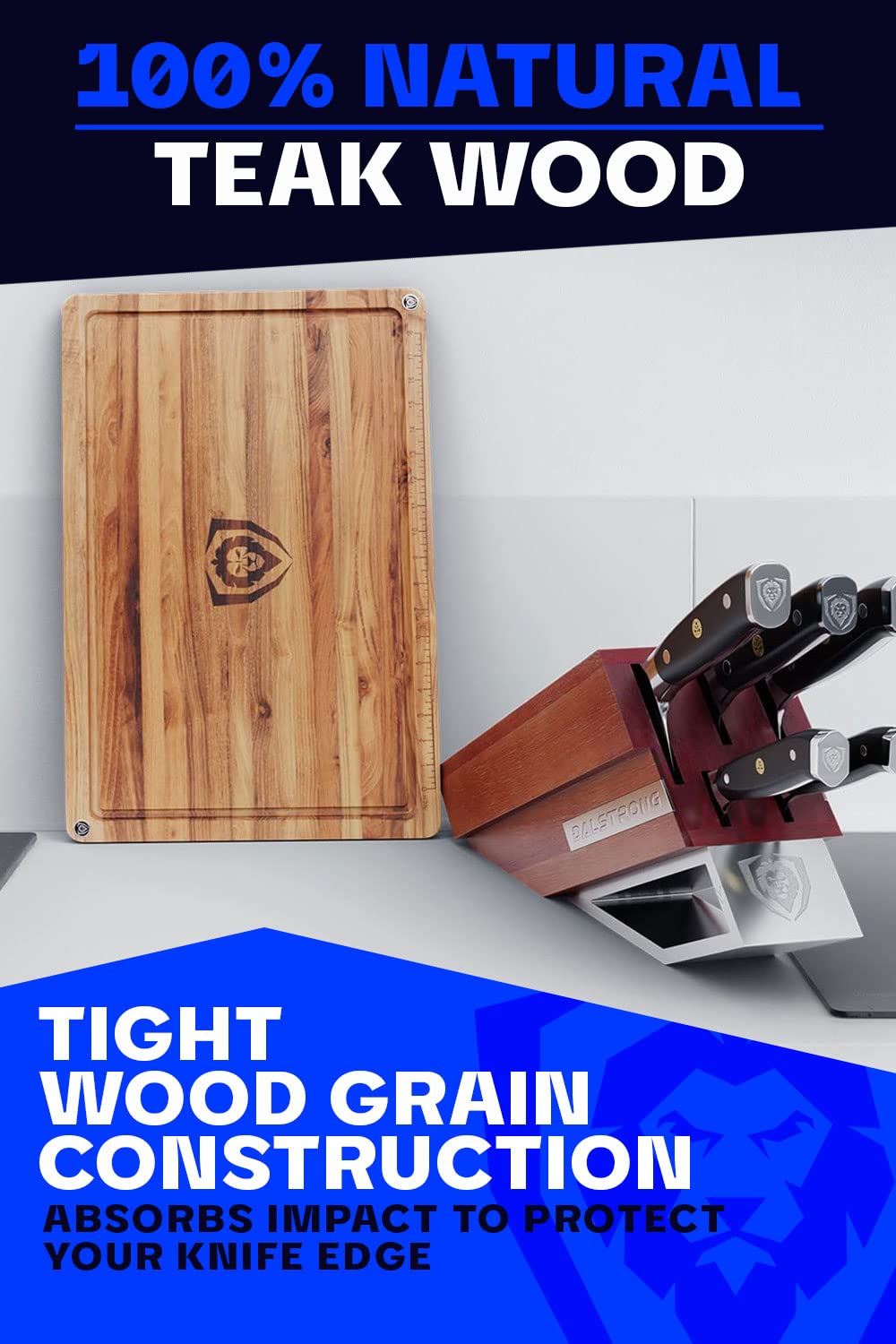 Premium Dalstrong Teak Wood Cutting Board - 22