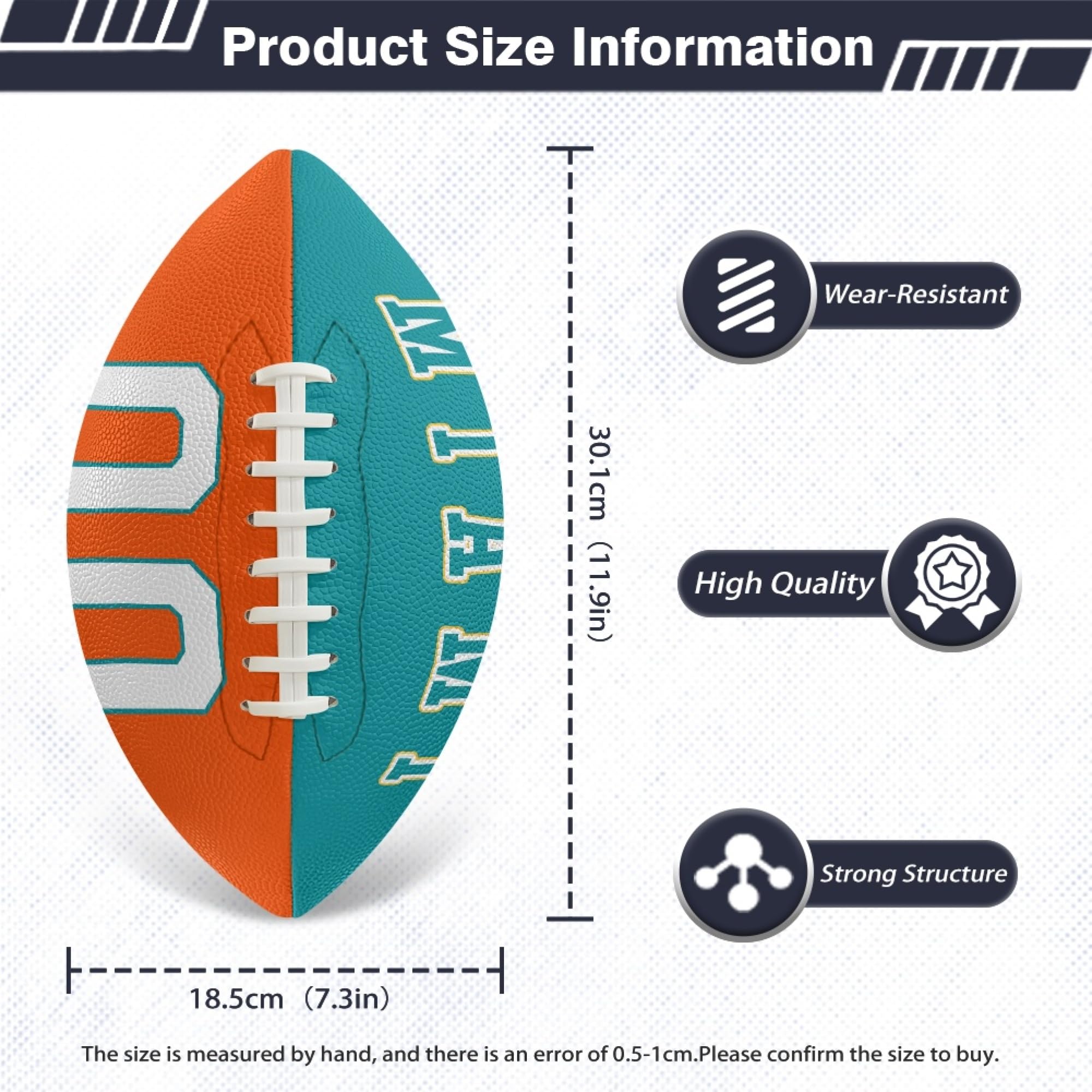 Custom Personalized 12 Inch Football - Add Any Name & Number - Perfect Gift for Youth, Boys, Men & Women Football Fans - Great for Games, Training & Collectibles