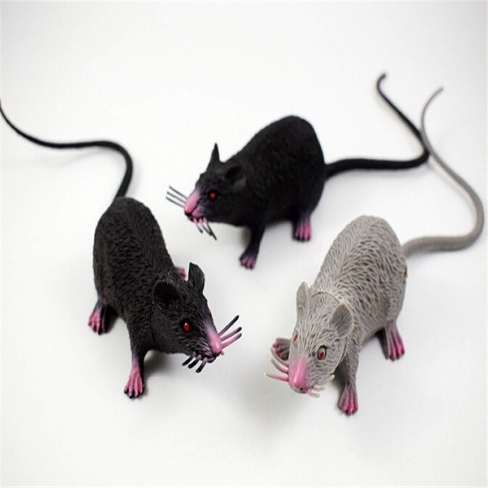 Qiguch66 April Fools' Day Prank Toy - Funny Simulation Long Tail Mouse Rat Trick Joke Toy for Adults & Kids - Perfect for Halloween Party Decor & Photo Props (Black) | Great for Pranks, Gag Gifts & Party Favors