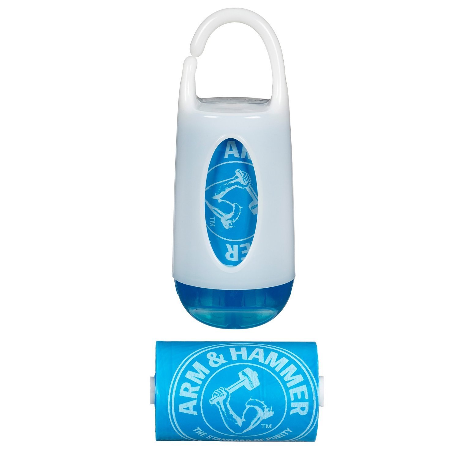 Munchkin Arm & Hammer Diaper Bag Dispenser with Bags - Blue | Scented Diaper Disposal for Baby Care | Perfect for Nursery, Diaper Bags & On-the-Go Parents