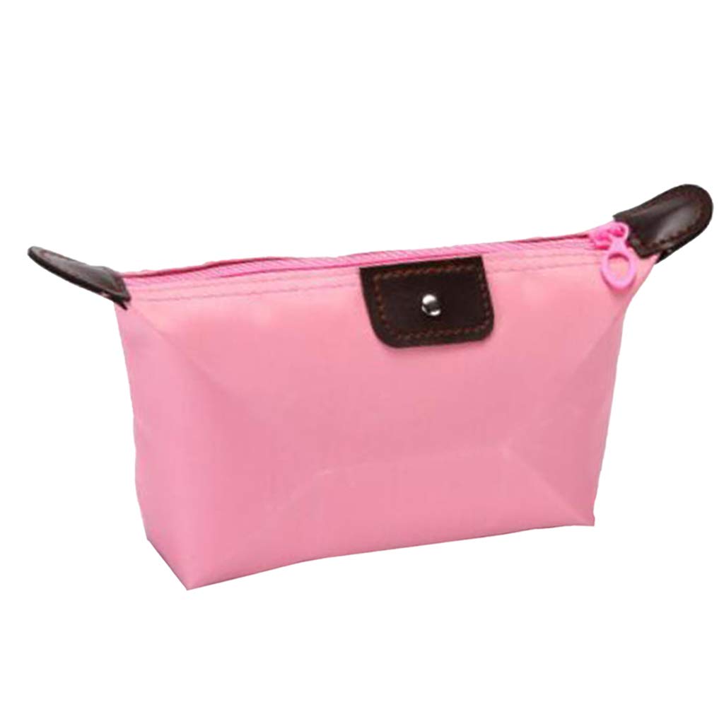 Waterproof Makeup Bag & Cosmetic Pouch for Travel - Pink Toiletry Organizer by VMS INDIA | Perfect for Makeup Brushes, Pencils & Travel Essentials