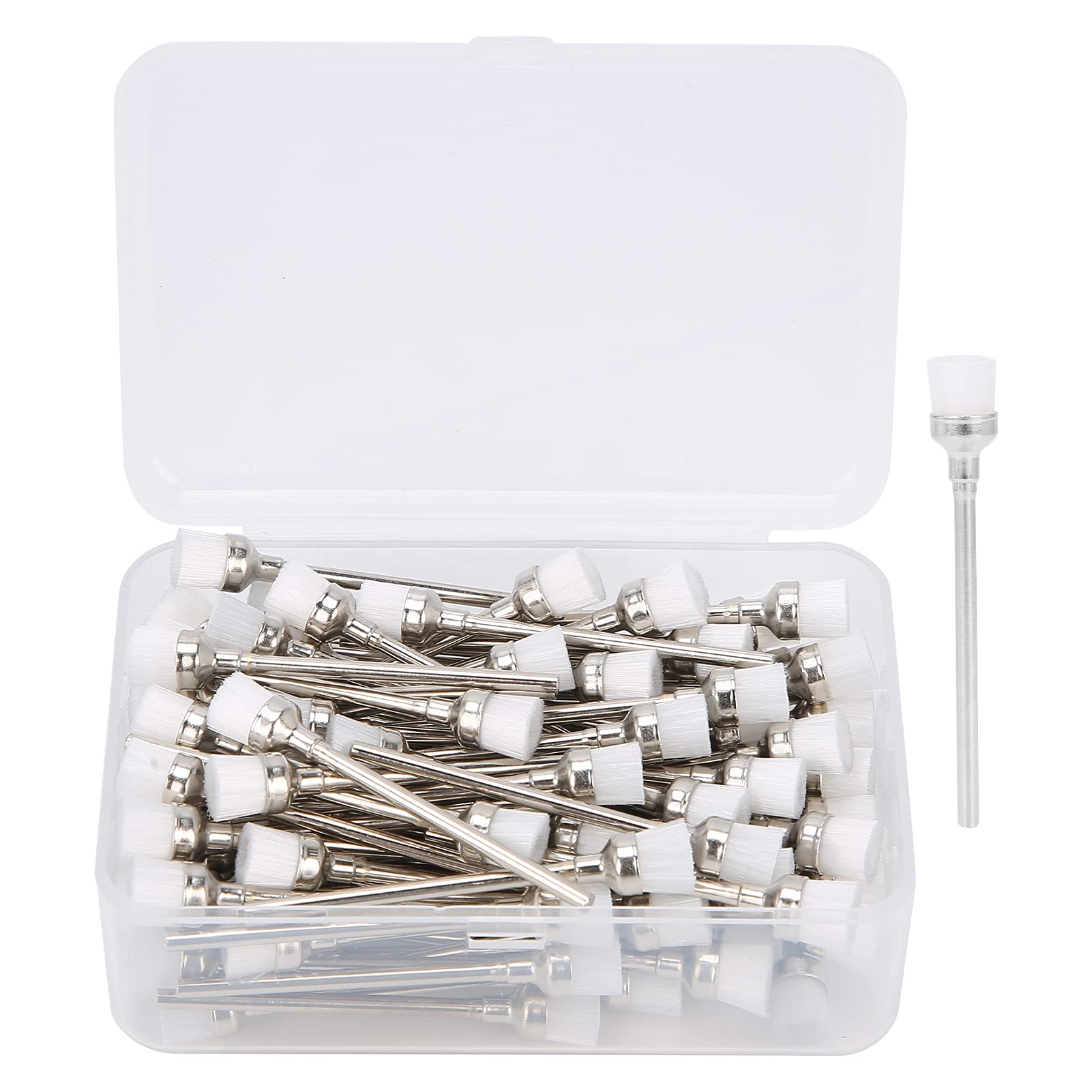 100Pcs Nail Drill Bit Cleaning Brush Set - Professional Manicure Tool Kit for Electric Nail Drill Accessories - White Dust Cleaning Brushes for Salon & Home Nail Care (Perfect for Nail Technicians & DIY Manicures)