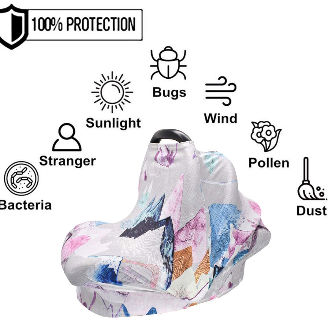 Breastfeeding Cover for Baby - Stretchy Multi-Purpose Nursing Scarf & Car Seat Canopy - Soft Breathable Baby Carrier Cover for Shopping Cart, High Chair, Stroller - Perfect Baby Shower Gift (Pink) | Ideal for Nursing Moms On-The-Go & Newborn Protection