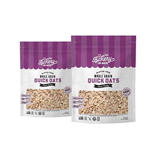 Bakery on Main Gluten-Free Quick Oats - Vegan, Non-GMO, Purity Protocol - 24 Oz (Pack of 2) - Perfect for Breakfast, Baking & Healthy Snacks