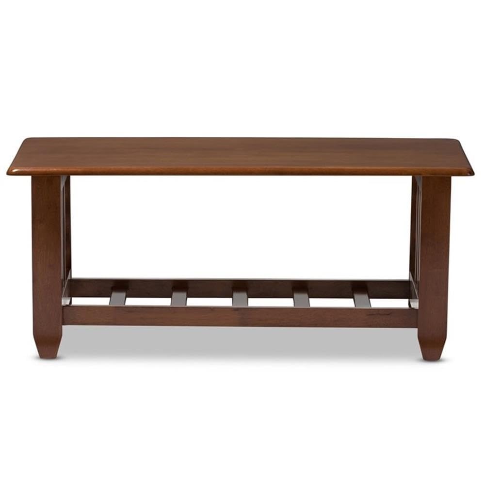 Baxton Studio Larissa Coffee Table - Rubberwood/Cherry Brown for Living Room