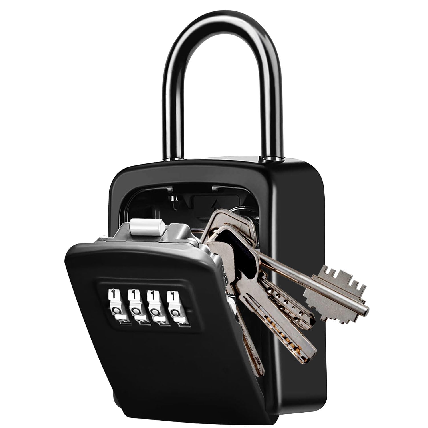 4-Digit Combination Key Lock Box - Resettable Code Security Key Safe for Home, Office, Garage, Gym | Waterproof Outdoor Key Storage with Removable Shackle | Perfect for Airbnb, Vacation Rentals & Property Management