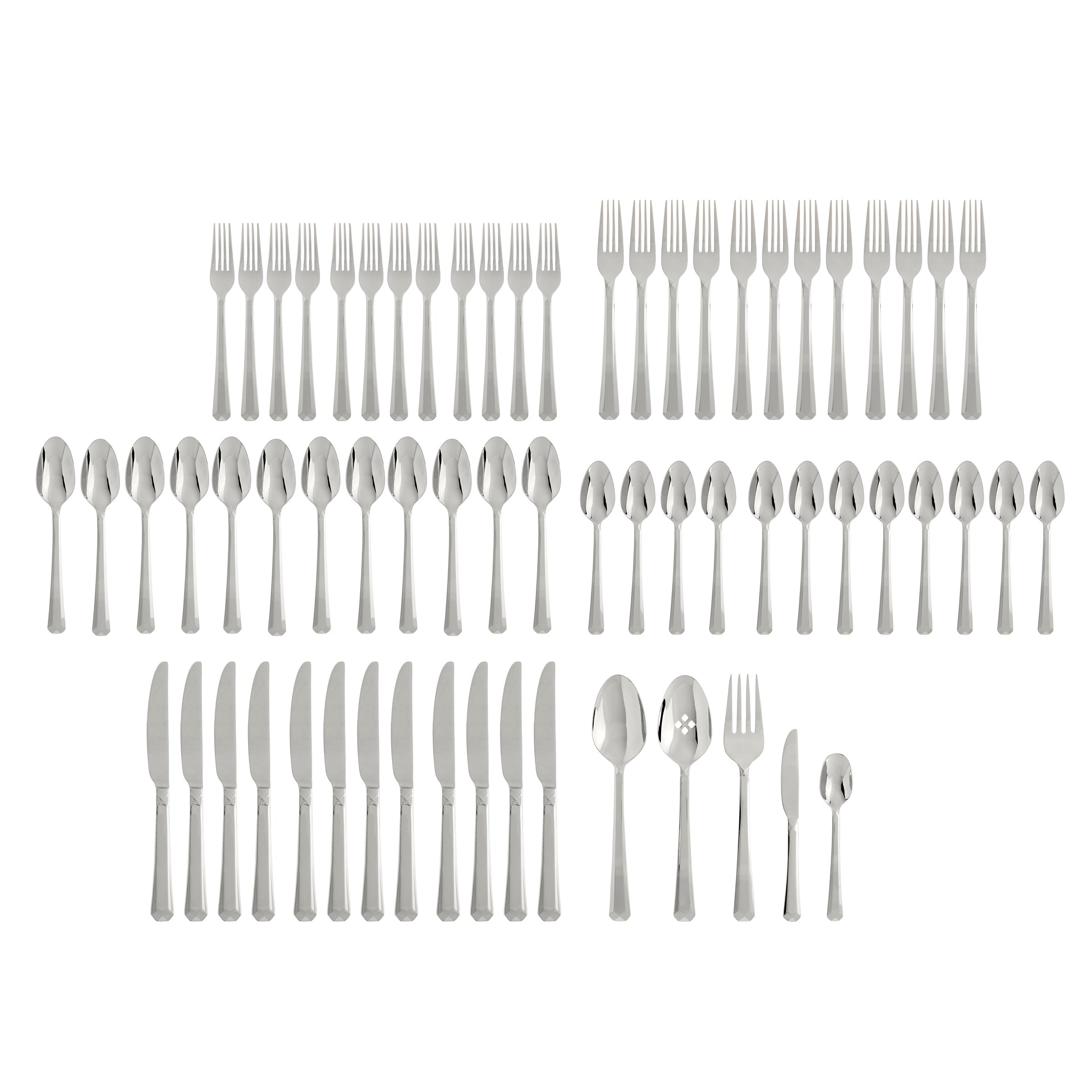 Premium Chroma 65-Piece Stainless Steel Flatware Set - Service for 12 - Elegant Dining & Entertaining - Dishwasher Safe Silverware for Everyday Use & Special Occasions