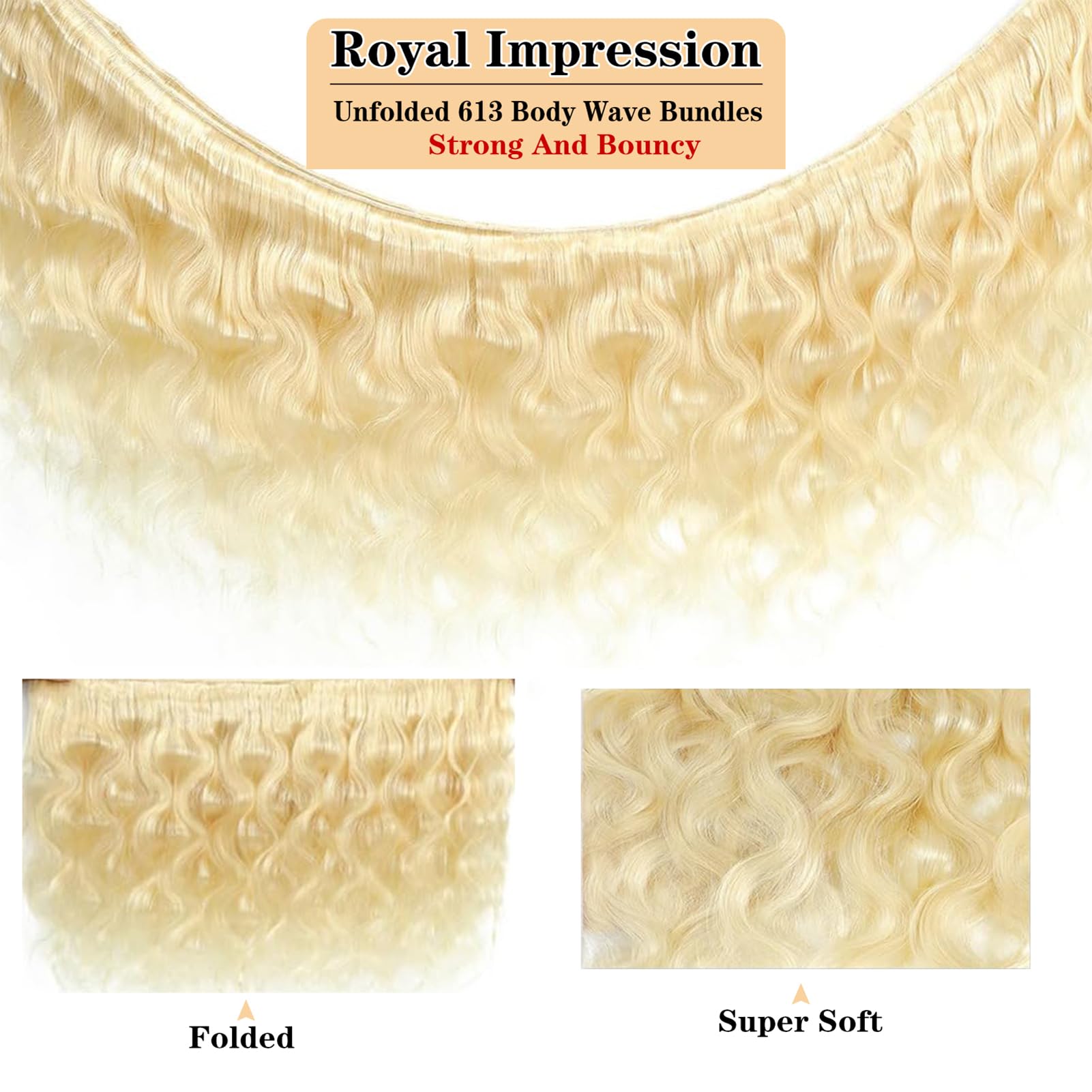 Premium 613 Blonde Body Wave Human Hair Bundles 22