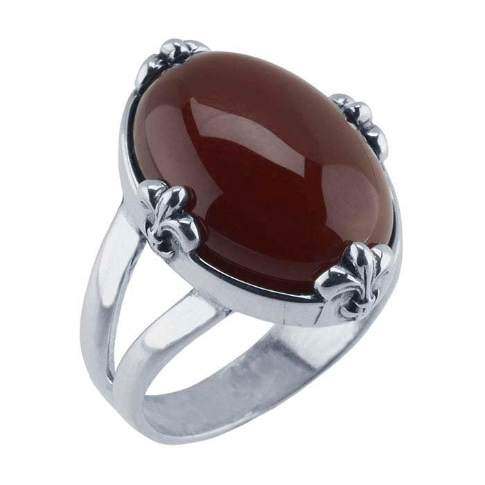 Sterling Silver Fleur de Lis Oval Ring Mounting 18x13mm - Size 7-8 Blank Cabochon Setting for Jewelry Making - Perfect for Custom Pendants, Earrings & DIY Craft Projects