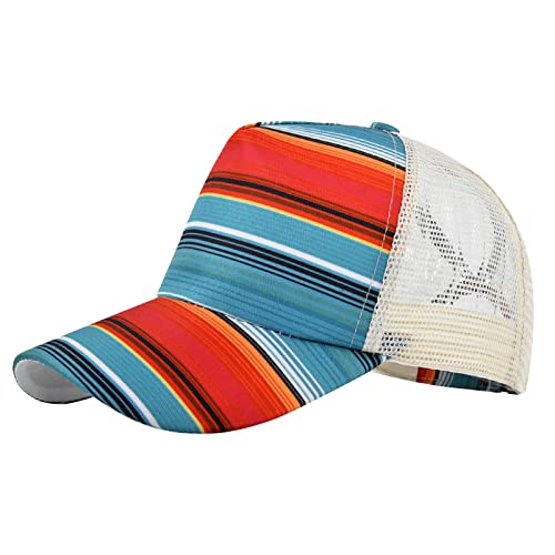 New Summer Outdoor Unisex Mesh Patchwork Baseball Cap - Sun Hat with Ponytail Hole & Car Visor Mirror for Women Men - Perfect for Hiking, Running, Beach & Driving