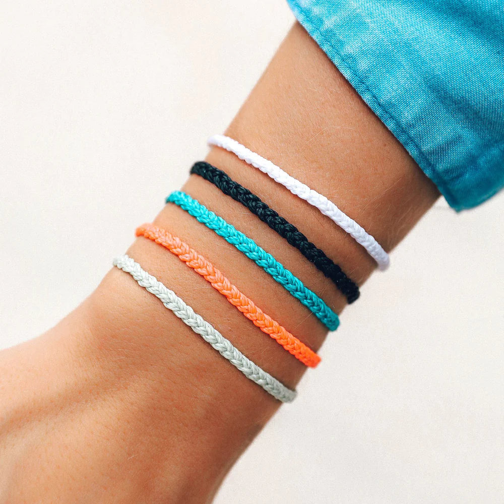 Mini Braided Solid Pacific Blue Bracelet for Women - Trendy Adjustable Wristband for Casual Wear, Beach, and Boho Style Outfits