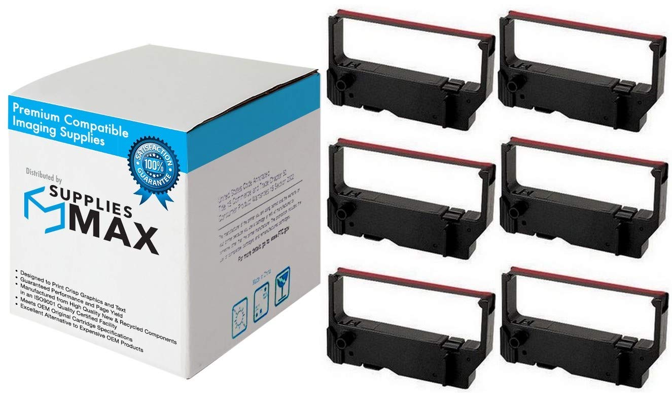Hypercom P8/T7 Black/Red POS Printer Ribbons (6-Pack) - Compatible Replacement for 710008-001BR - Ideal for Retail, Restaurants & Business Transactions