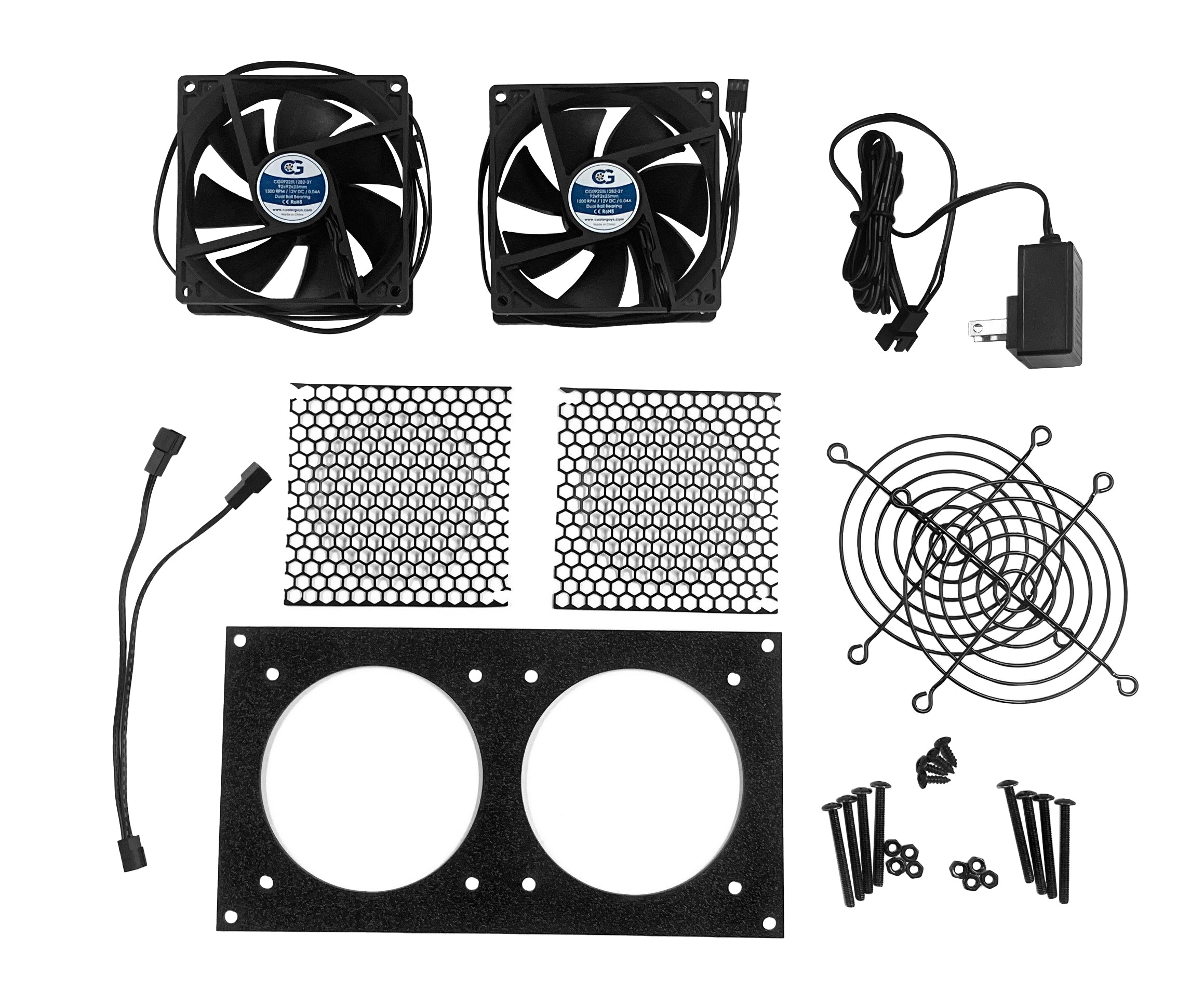 Coolerguys Dual 92mm Computer Case Fan Cooling Kit - High Performance PC Cooling System for Gaming Rigs & Workstations
