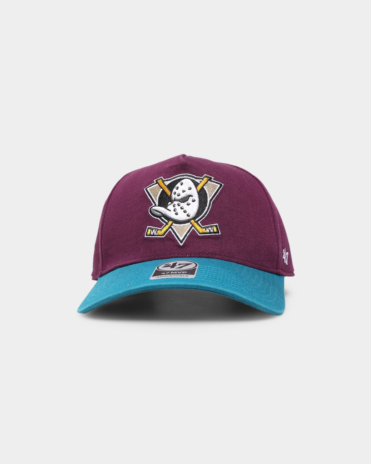 47 Brand Anaheim Ducks 'Ducks' Legend Replica '47 MVP DT Snapback Plum Cap - Official NHL Hockey Hat for Men & Women, Perfect for Games, Fan Gear & Streetwear Fashion