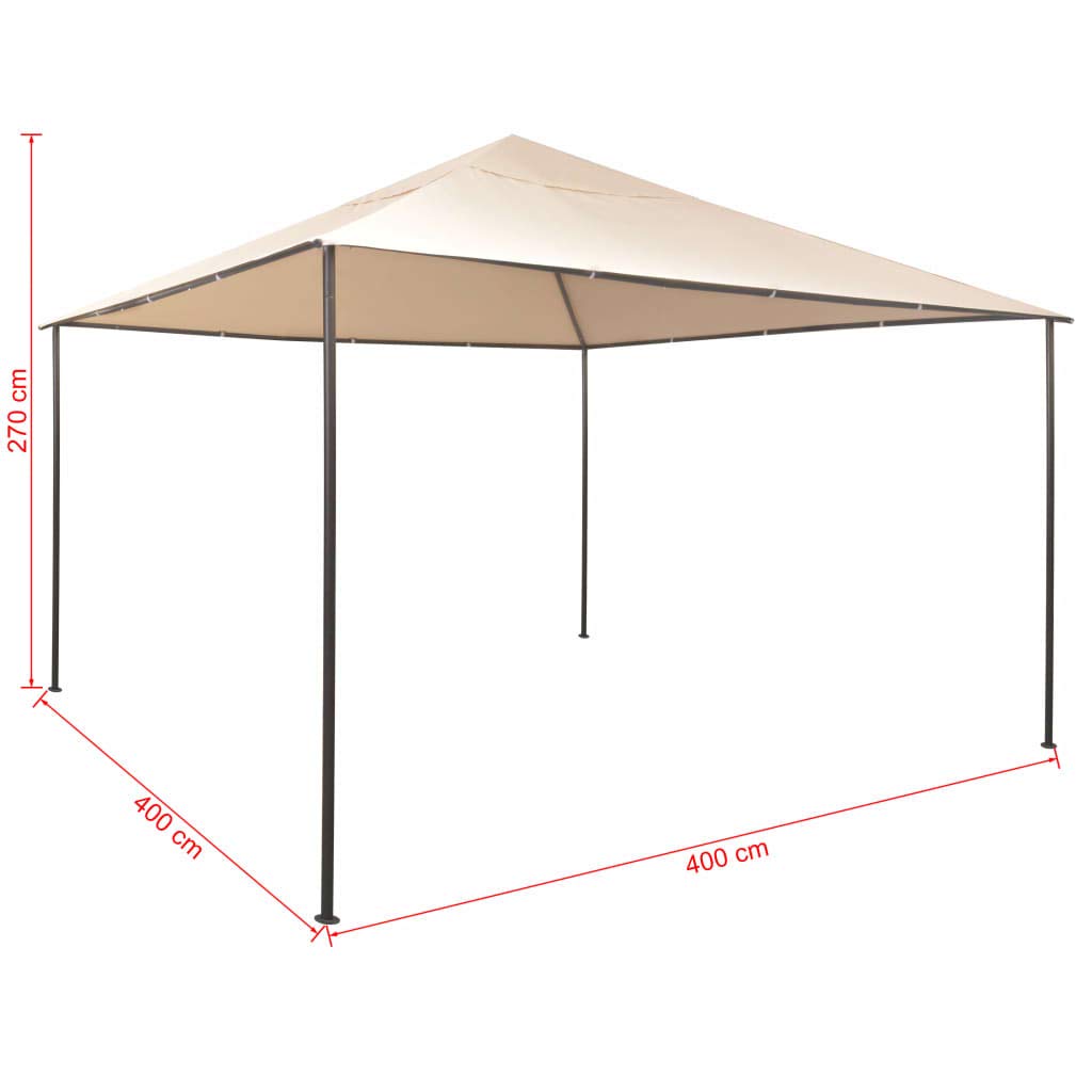 157.5x157.5 Inch Steel Frame Gazebo Pavilion Tent with Beige Canopy - Perfect for Backyard, Patio, Garden Parties & Outdoor Events