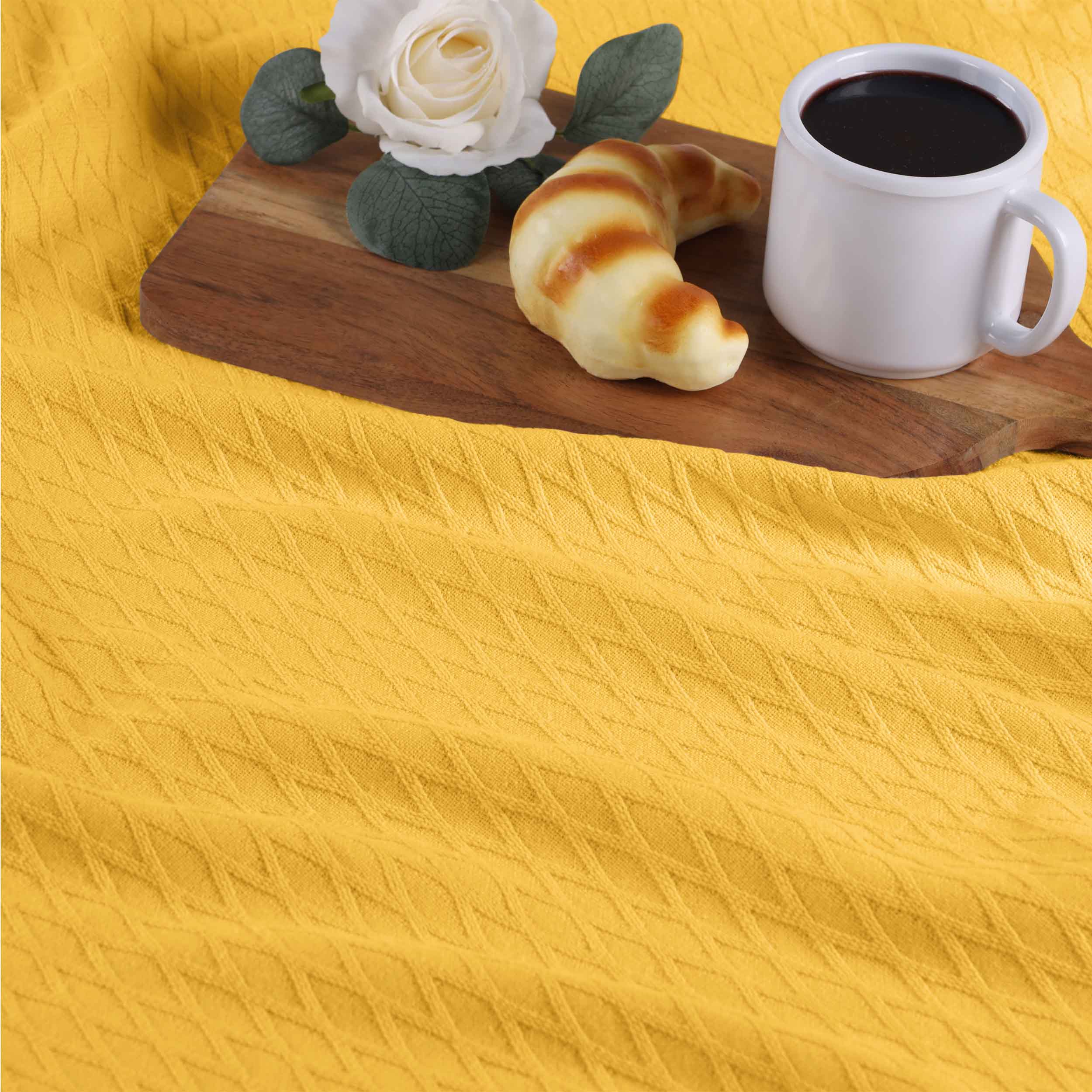 Premium Cotton All-Season Diamond Pattern Bed Blanket & Sofa Throw - Soft Cozy Blanket for Bedroom, Living Room, Travel and Gift Giving