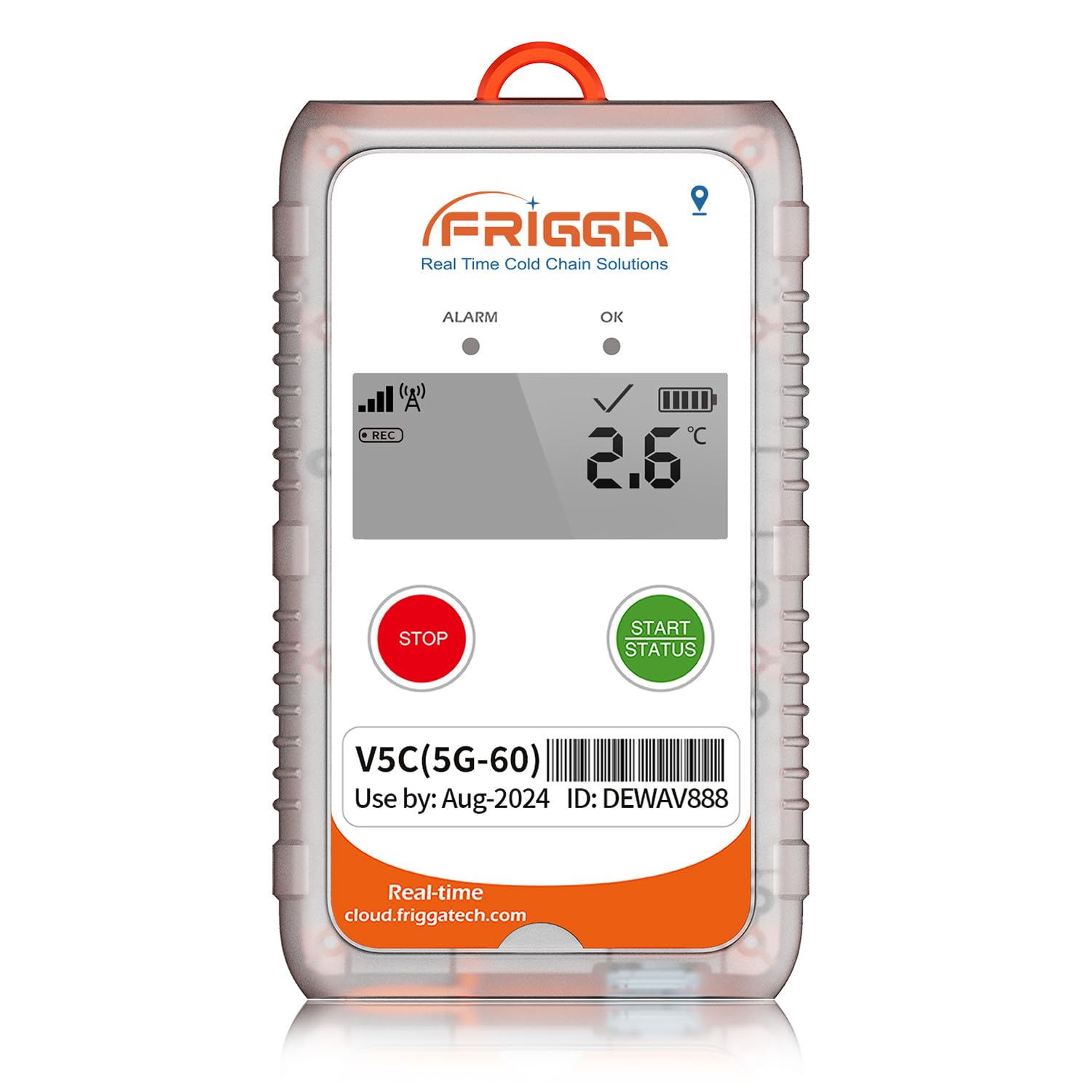 Frigga V5C 4G/5G Wireless Temperature Humidity Data Logger - Single-Use 28800 Points Recorder with Remote Monitoring for Greenhouse, Pharmacy & Cold Chain Logistics - High Accuracy Digital Thermometer for 60 Days Continuous Monitoring - Ideal for Vaccine Storage, Food Safety & Laboratory Environments