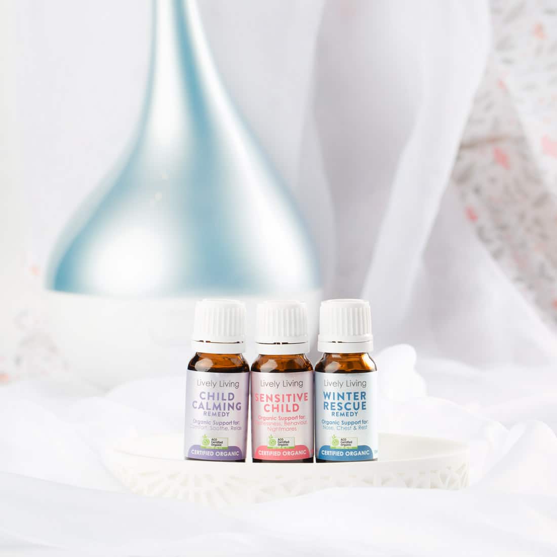 Organic Essential Oil Trio Set - Lavender, Peppermint & Eucalyptus - Aromatherapy Diffuser Blends for Relaxation, Stress Relief & Better Sleep