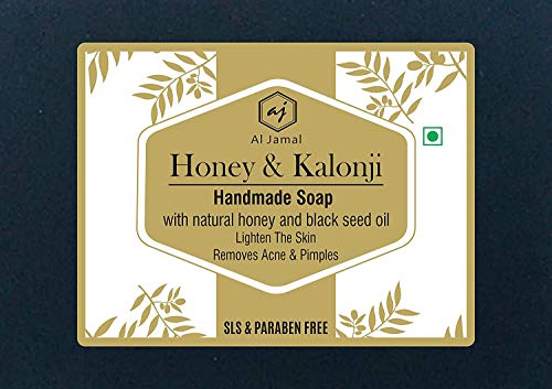 AL MASNOON HONEY KALONJI SOAP - 100g Handmade Natural Soap with Pure Honey & Black Seed Oil for Acne & Pimple Treatment | Gentle Cleansing for Sensitive Skin, Daily Face & Body Wash