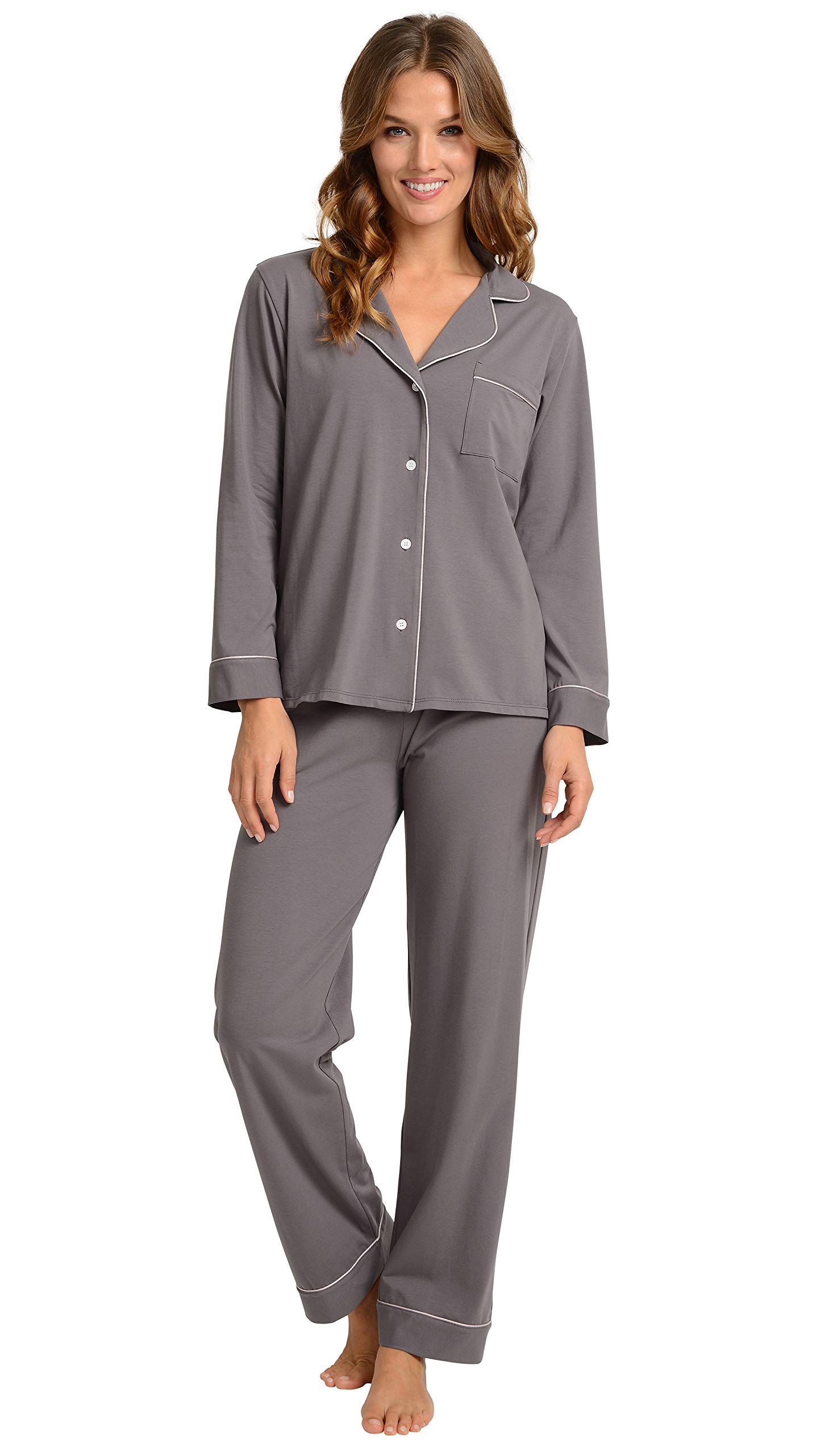 Organic Cotton Knit Pajamas for Women - Soft & Breathable Sleepwear Set - Perfect for Lounge, Sleep & Relaxation at Home