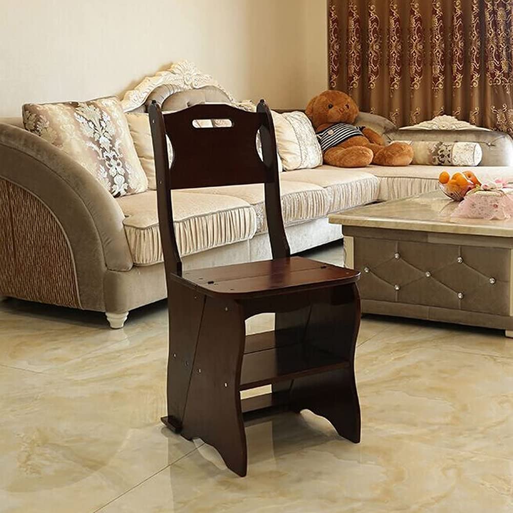 XHALERY 3-Step Folding Step Stool Chair with Backrest - Multifunctional Ladder Stool for Adults, Foldable Storage Step Stool for Kitchen, Bathroom, Closet Organization & Home Use