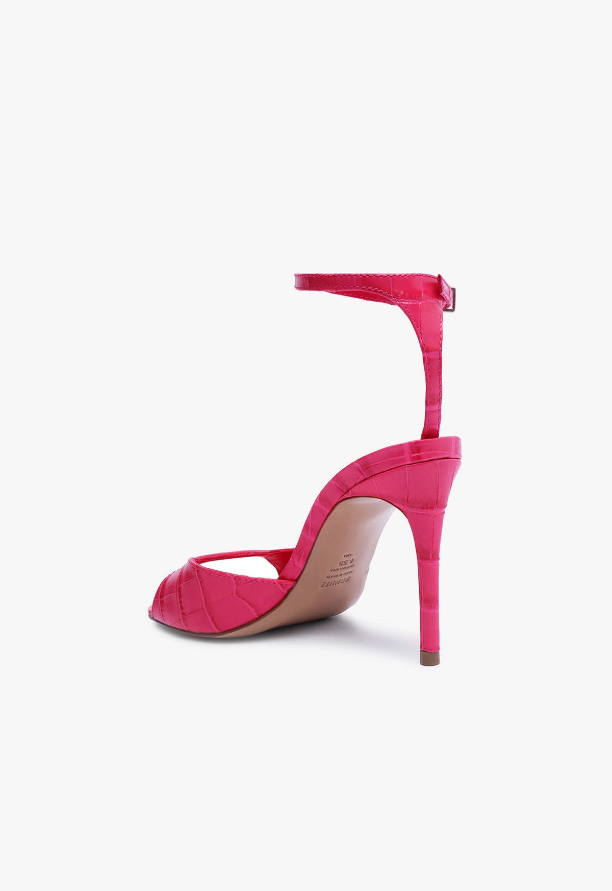 Crocodile Embossed Leather Sandals for Women - 24mm Heel Height - Comfortable Dressy Summer Sandals for Weddings, Parties & Office Wear (Style S2178500010008)