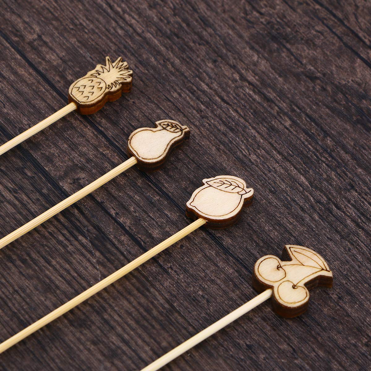 DOITOOL 100-Pack Disposable Wooden Dessert Forks - 12cm Assorted Fruit Picks for Cocktails, Appetizers, Party Supplies & Food Serving | Perfect for Weddings, BBQs, Picnics & Catering Events