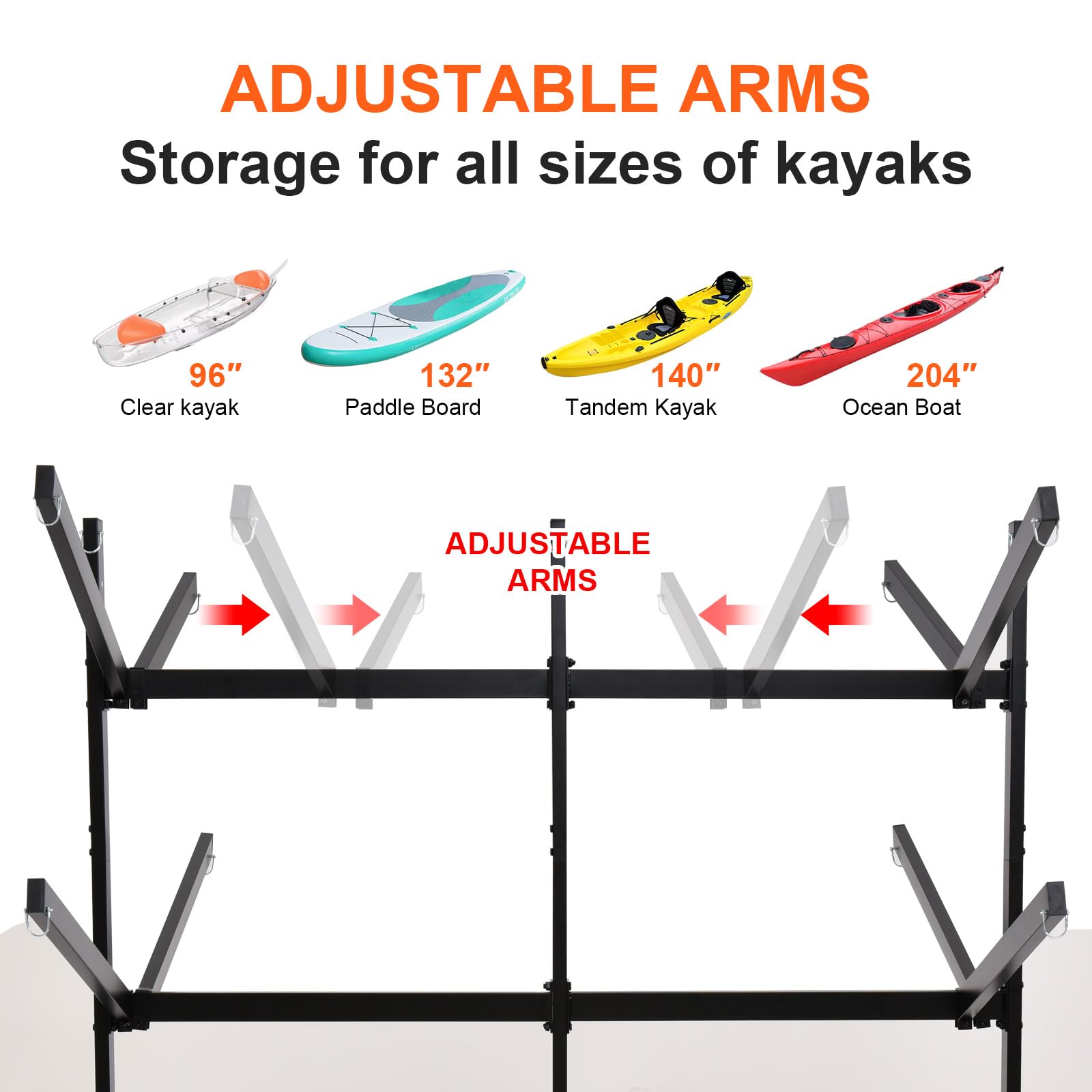 **Heavy-Duty Kayak Stand & Storage Rack – Holds 6 Kayaks, SUPs, Canoes – 400 LB Capacity with Wheels for Easy Transport – Garage & Outdoor Storage Solution – Includes Kayak Paddle Holder – Perfect for RV, Backyard, Dock & Marina Organization**