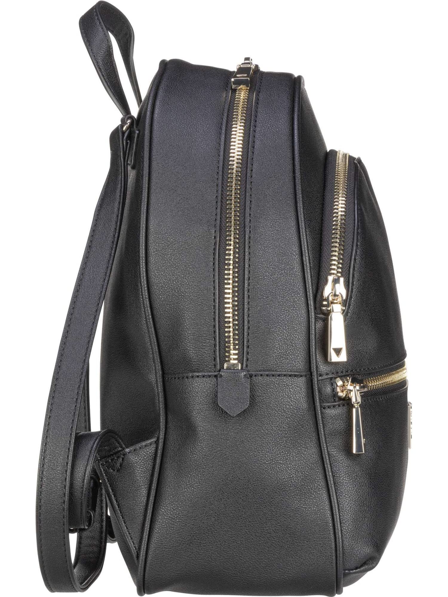 GUESS Women's Manhattan Large Backpack - Stylish Black Laptop Backpack for Work, Travel & College | Spacious USB Charging Port Design | Durable Water-Resistant Nylon