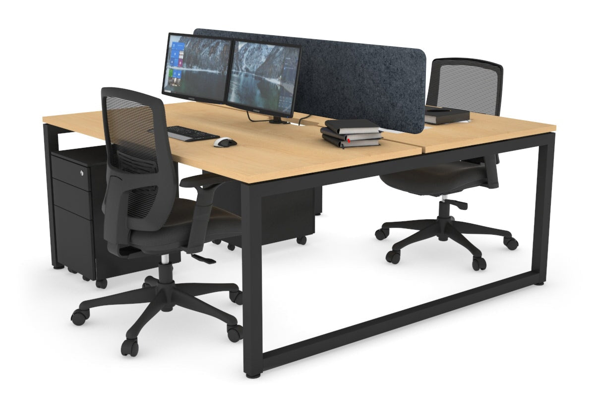 Quadro Loop Legs 2 Person Office Workstation - 1600L x 800W with Cable Management - Modern Shared Desk for Collaborative Workspaces & Home Offices