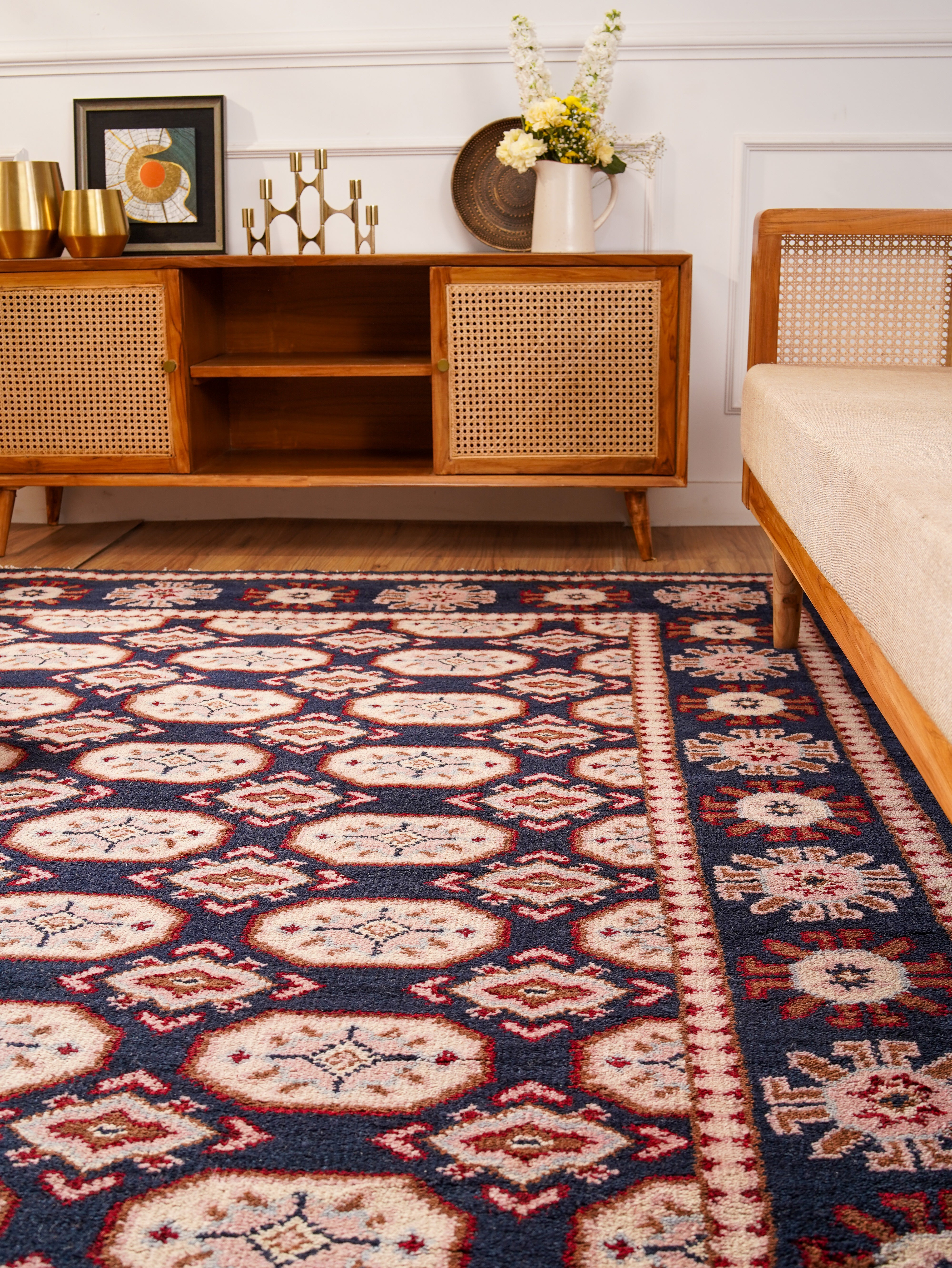 Handmade Bakhtiari Afghan Rug - Premium Hand-Knotted Wool Carpet for Living Room, Bedroom & Home Decor | Traditional Persian Design, Durable & Luxurious