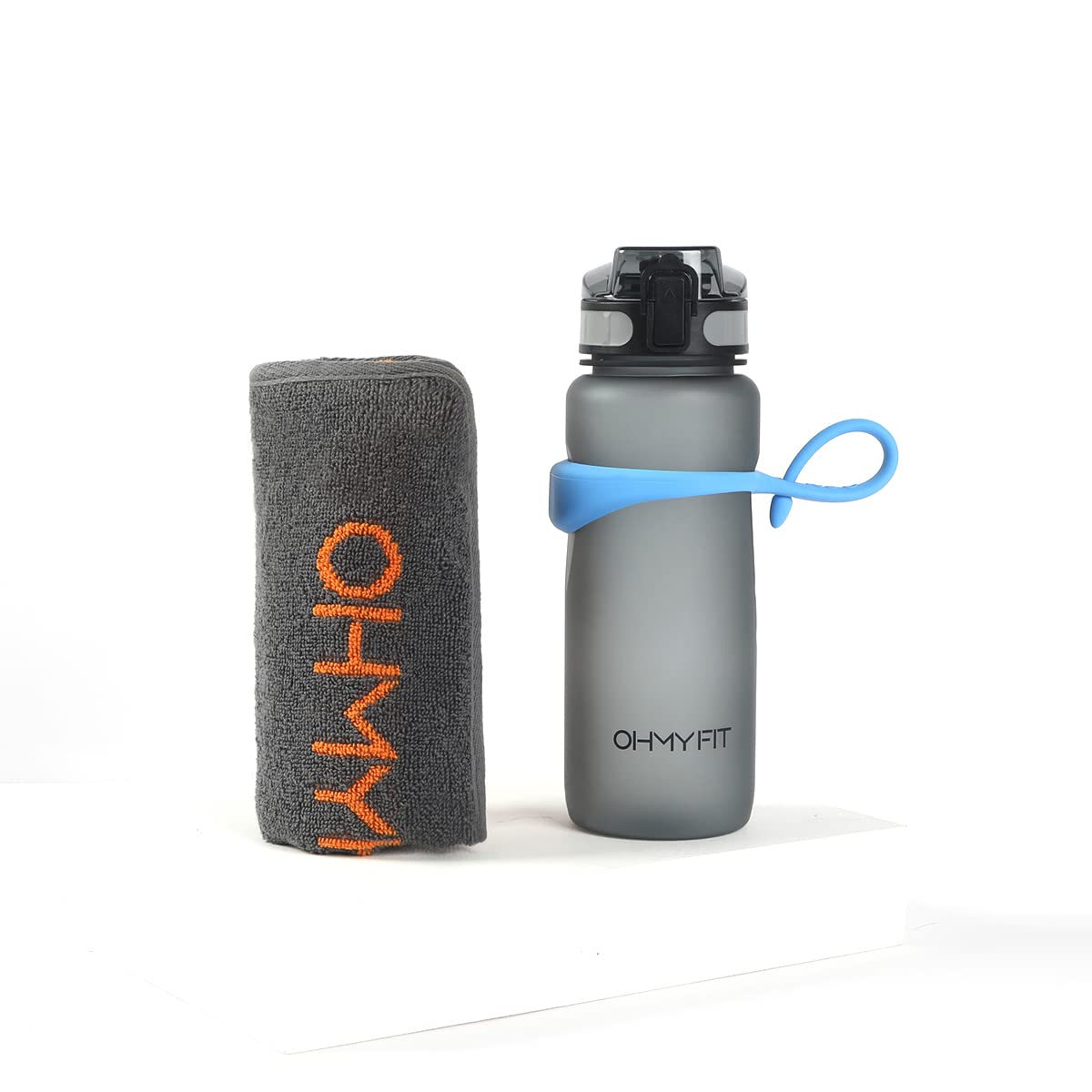 **18 oz Tritan Sports Water Bottle & Smart Fitness Towel with Zippered Pocket - Gym, Running, Hiking & Outdoor Workout Essentials Bundle**