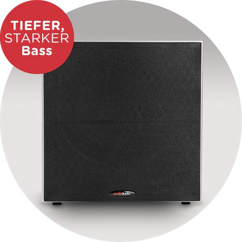 Polk Audio PSW 10E Active Subwoofer 100W for Home Theater & Music Systems - Black | Powerful Bass for Movies, Gaming & Music Listening