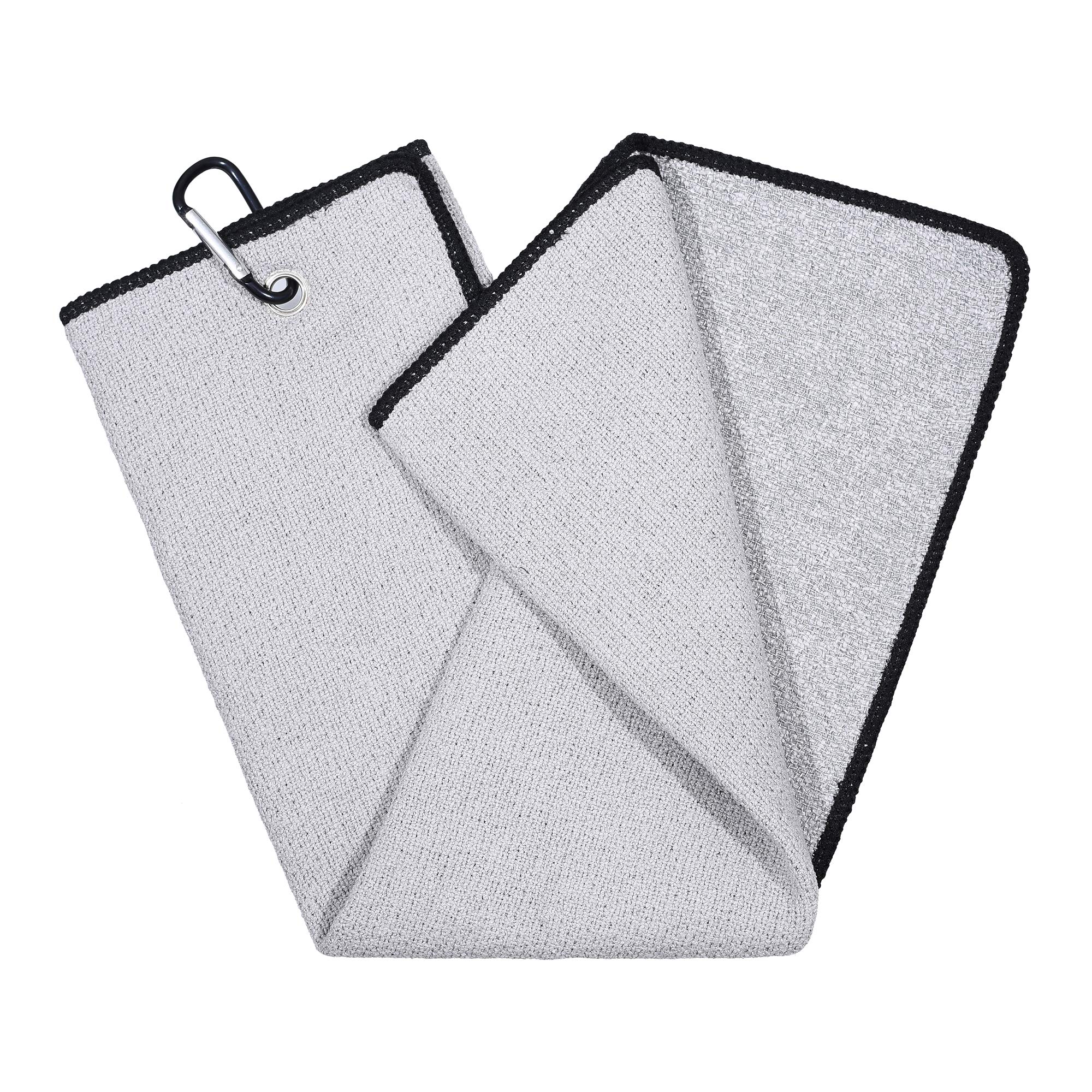 Tri-fold Golf Towel with Dirt Scrub & Soft Side - Club & Ball Cleaning | Sports & Travel Use
