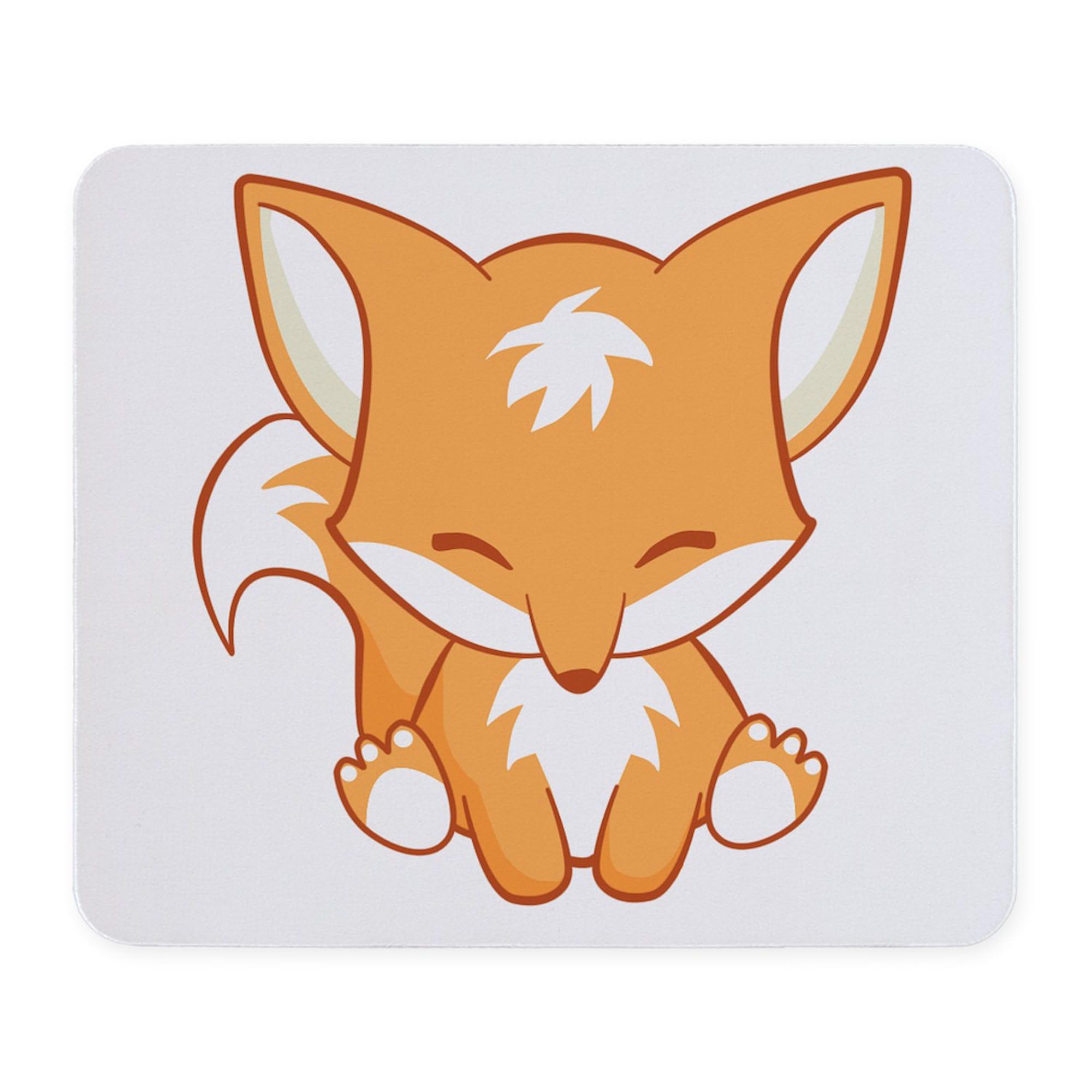 Happy Fox Non-Slip Rubber Gaming Mouse Pad - Cute Animal Design for PC, Laptop & Office Work - Perfect for Gamers, Programmers & Home Office Use