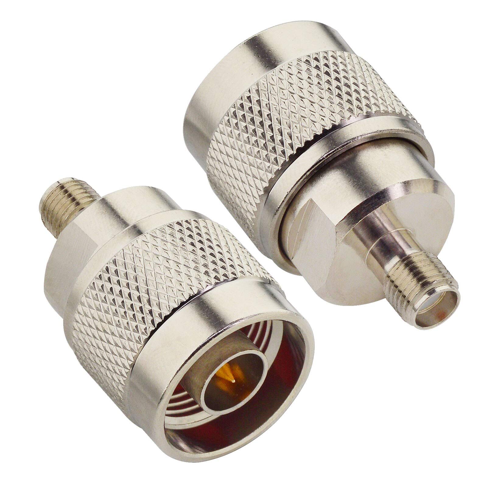 2 Pack SMA Female to N Male RF Coaxial Adapter Connector - High Frequency Coax Cable Adapter for Ham Radio, Antenna, CCTV, WiFi & Networking Equipment