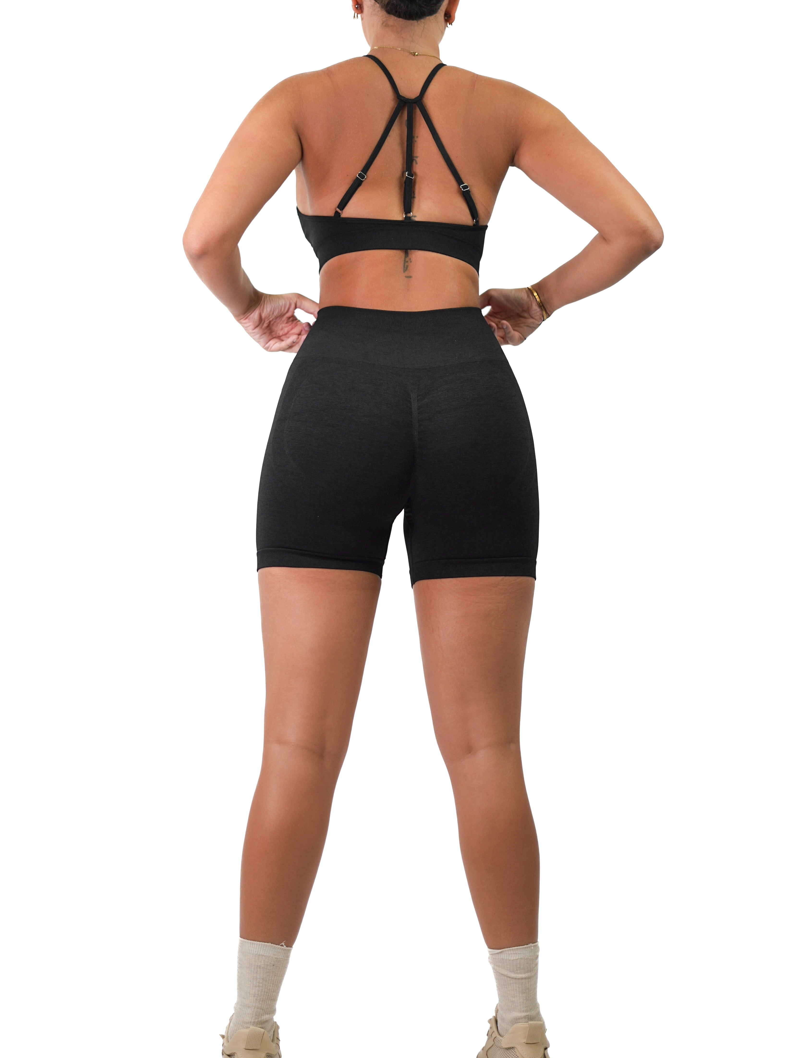 Mid Waist Contour Shorts for Women - High Waist Shaping Shorts Black - Tummy Control Shapewear for Workout, Yoga & Everyday Wear