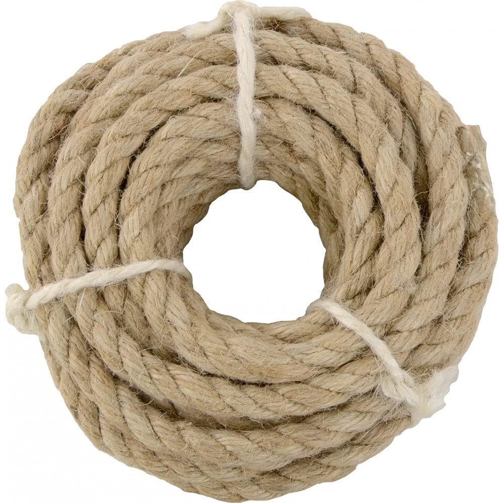 10mm Heavy-Duty Natural Jute Rope - 10ft Strong Hemp Cord for DIY Crafts, Hammocks, Climbing Gym, Dock Railings, Chair Repair & Garden Decor | Indoor/Outdoor Use for Home, Camping & Marine Applications
