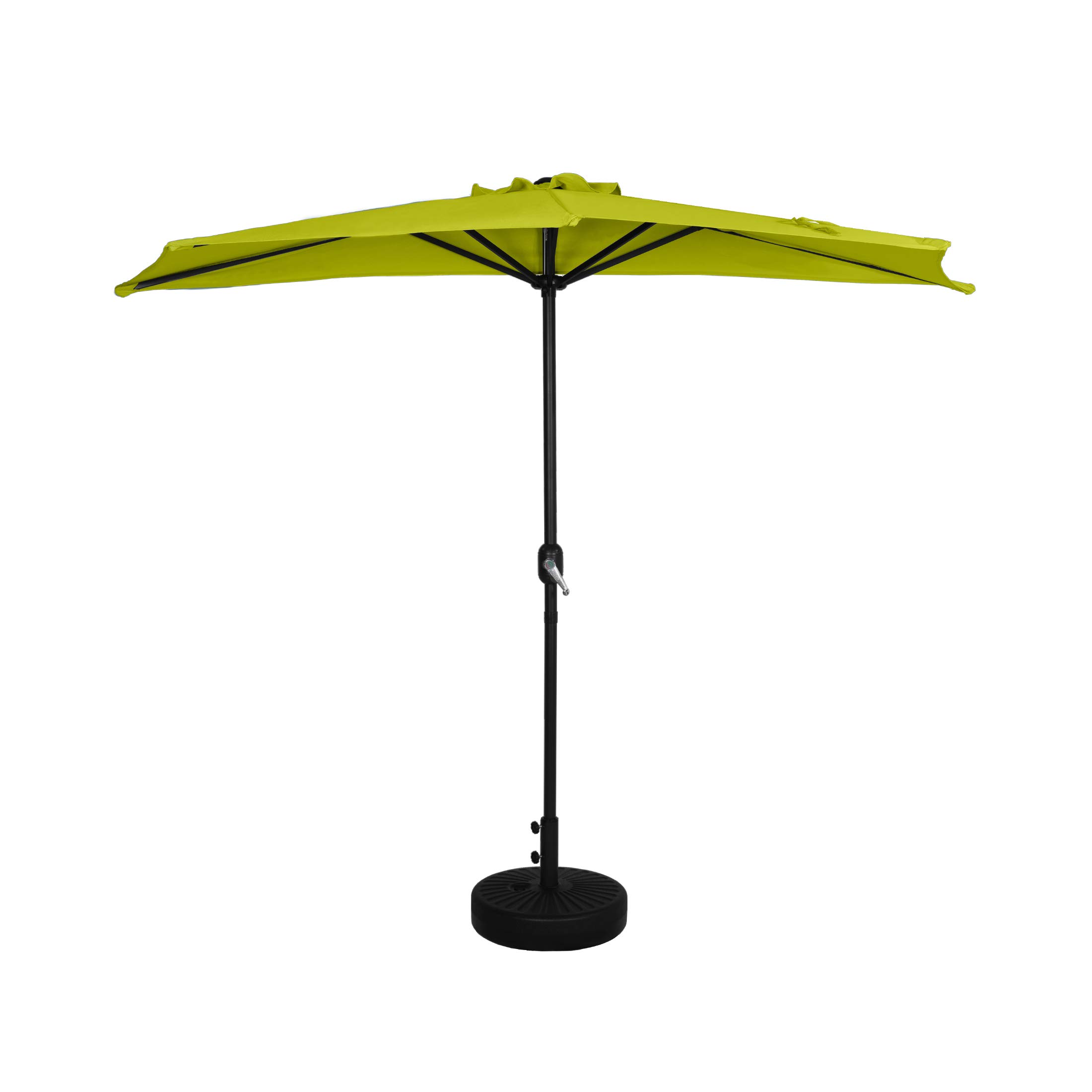WO Home 9 FT Half Outdoor Market Table Umbrella with Weighted Base Kit - Perfect for Patio, Garden, and Poolside Dining
