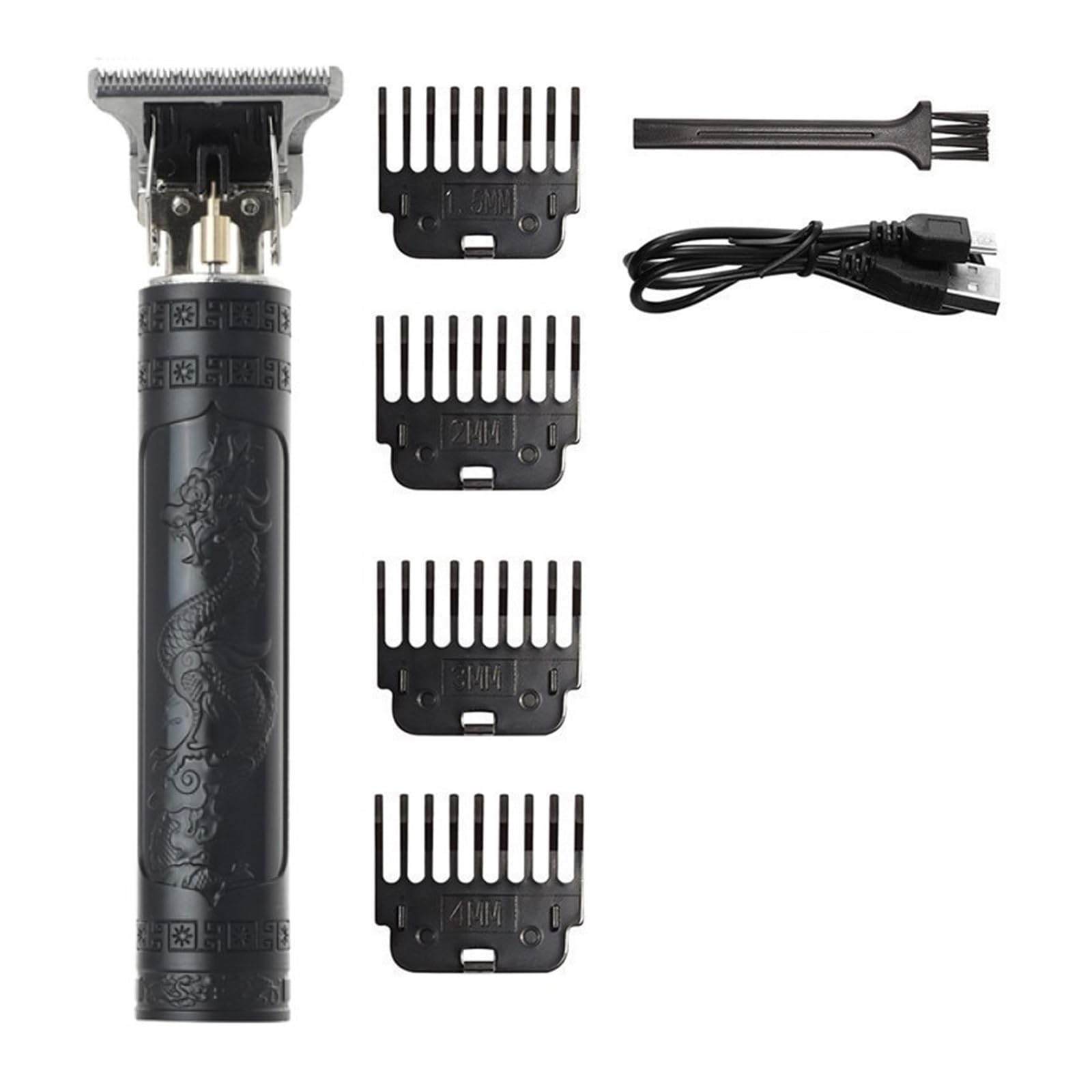 Professional T9 Electric Cordless Hair Clipper for Men - Vintage Barber Trimmer with Beard Shaver Attachment, Gold Dragon Design - Perfect for Home Haircuts, Beard Grooming & Professional Styling