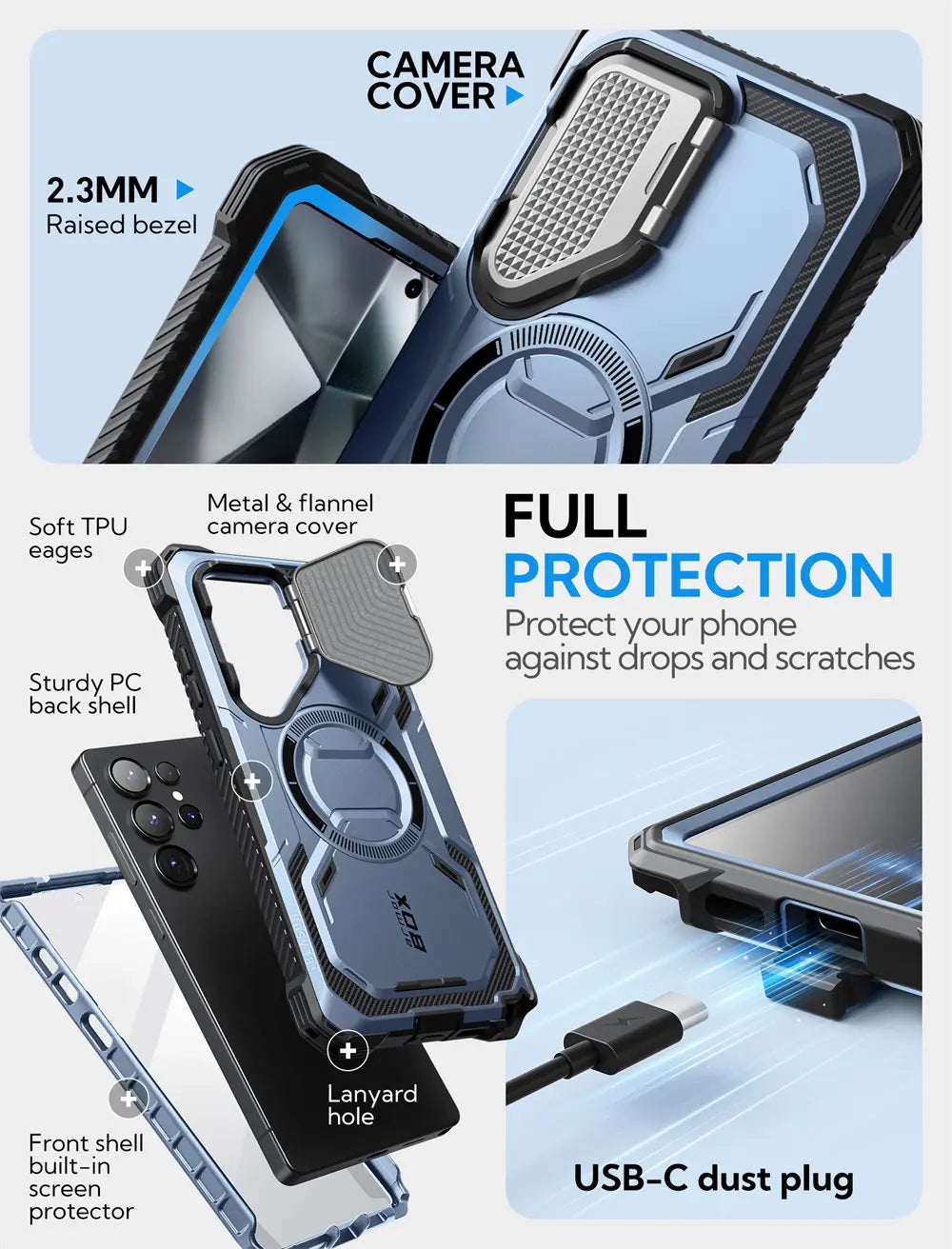 Galaxy S25 Ultra Case - BLASON Armorbox Full Body Protective Cover with Military-Grade Drop Protection | Perfect for Outdoor Adventures, Travel & Daily Use
