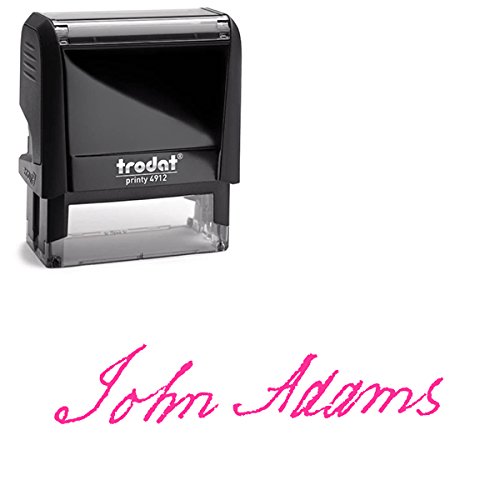 Custom Self-Inking Signature Stamp - Upload Your Own Design - Personalized Pink Office Stamp for Documents, Checks & Contracts - Perfect for Professionals & Small Businesses