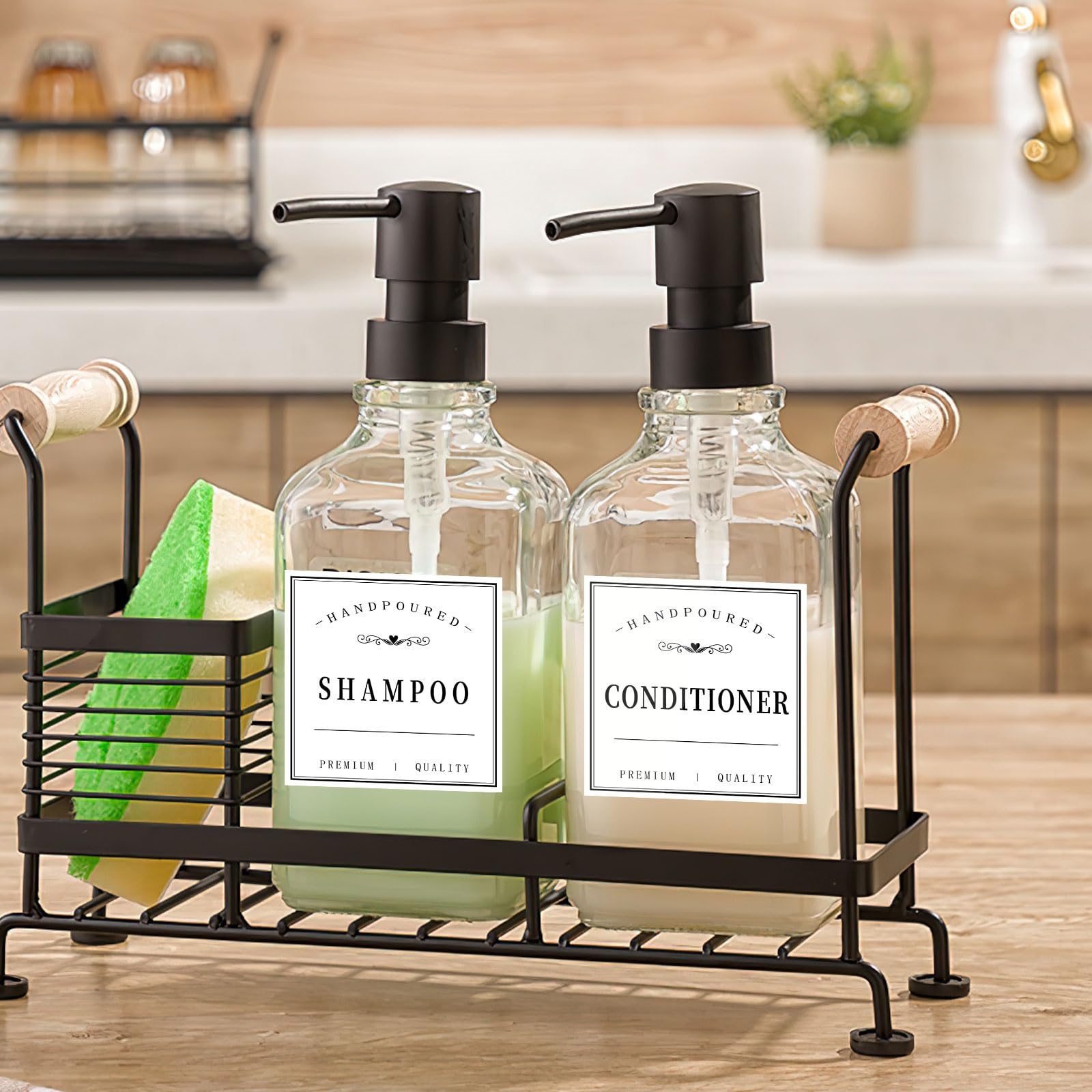 12PCS Minimalist Waterproof Bathroom Labels for Bottles - Shampoo, Conditioner, Body Wash Organizer - Perfect for Home, Gym, Travel & Spa Use